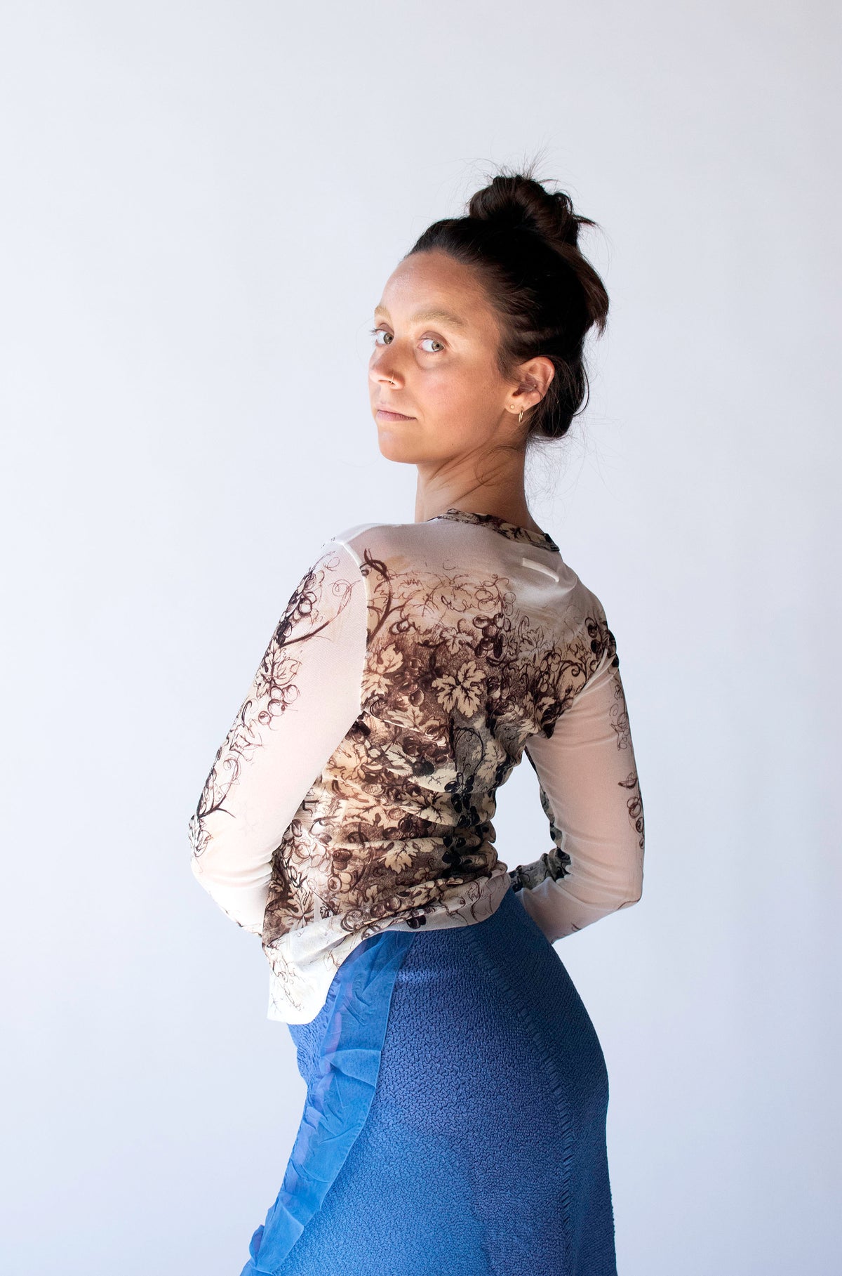 Grape Print Mesh Top | Jean Paul Gaultier Classique