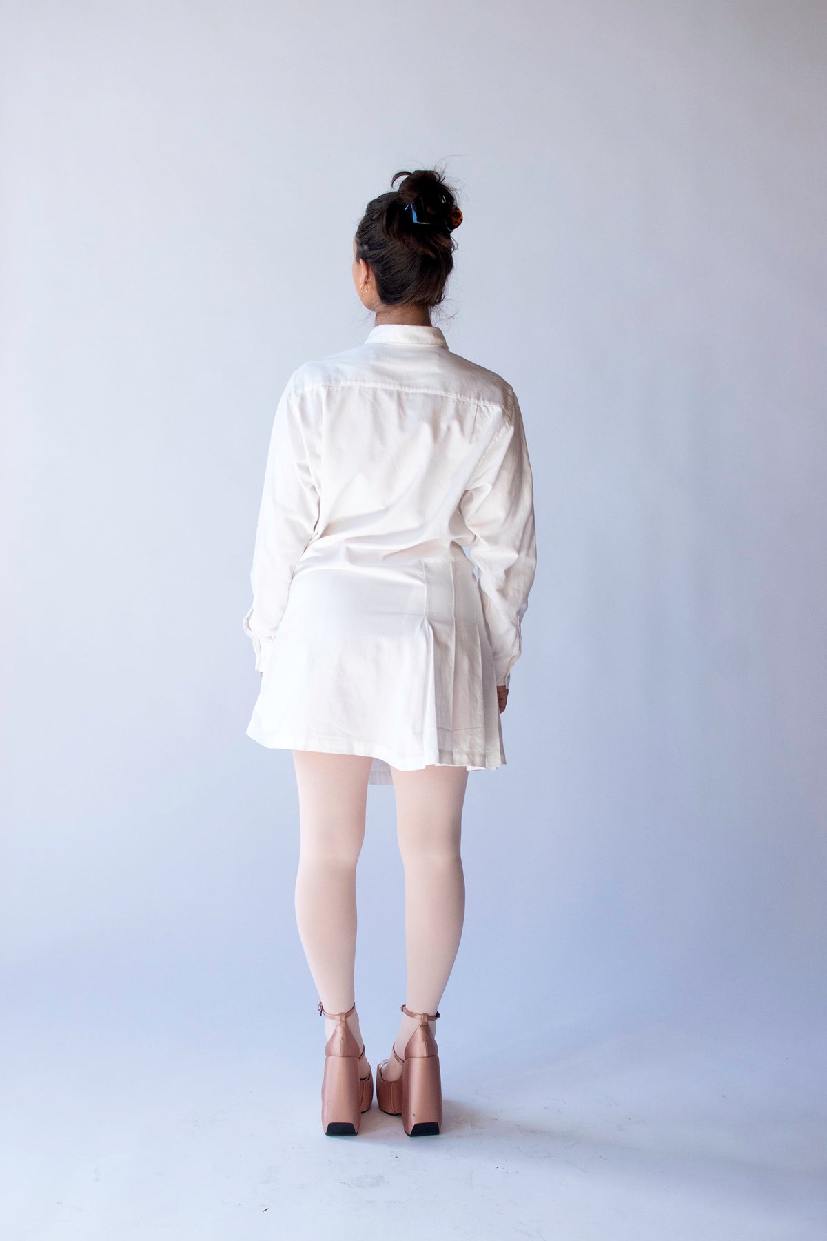 Pleated White Shirtdress | Junya Watanabe Comme des Garcons AD 1994