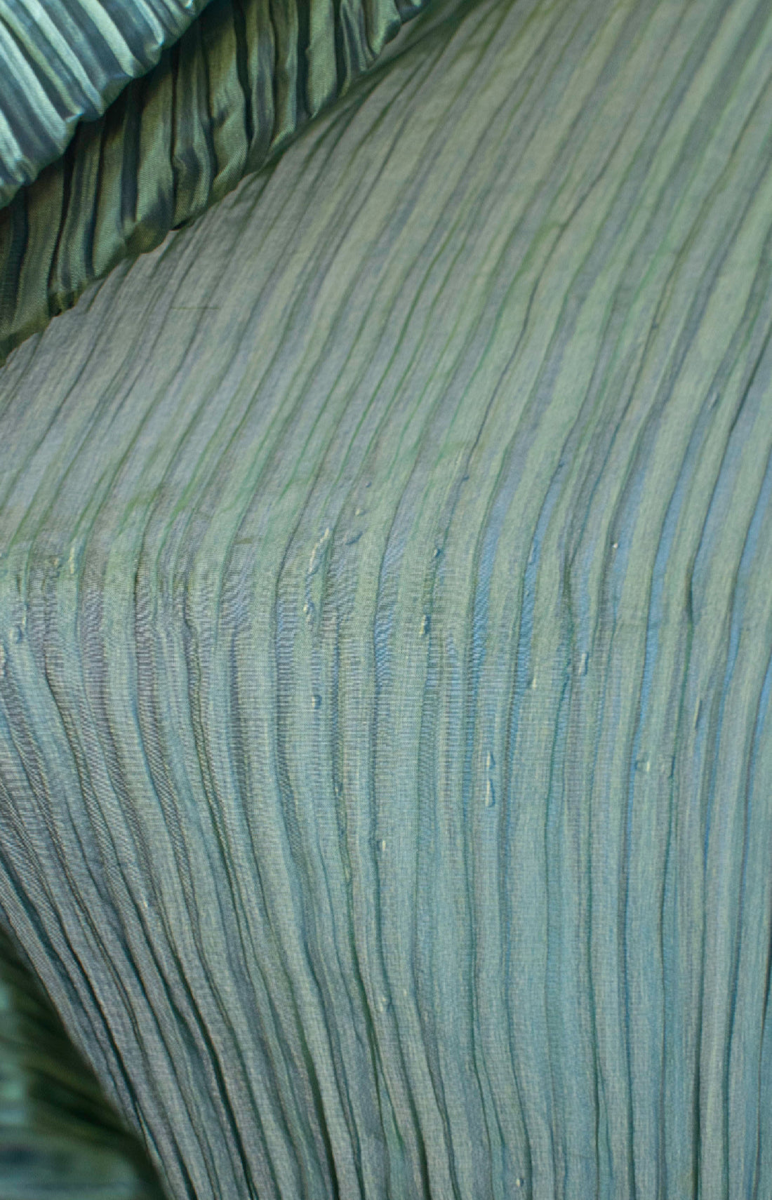 Iridescent Pleated Green Dress | ssey Miyake FW 1995