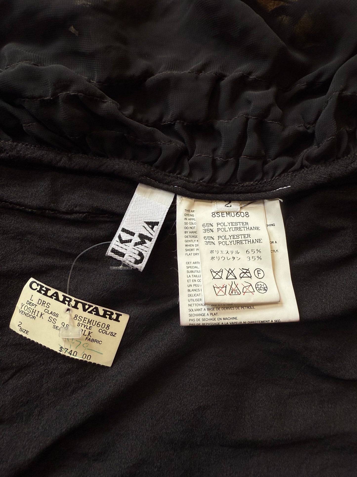 Black Ruched Dress | Yoshiki Hishinuma