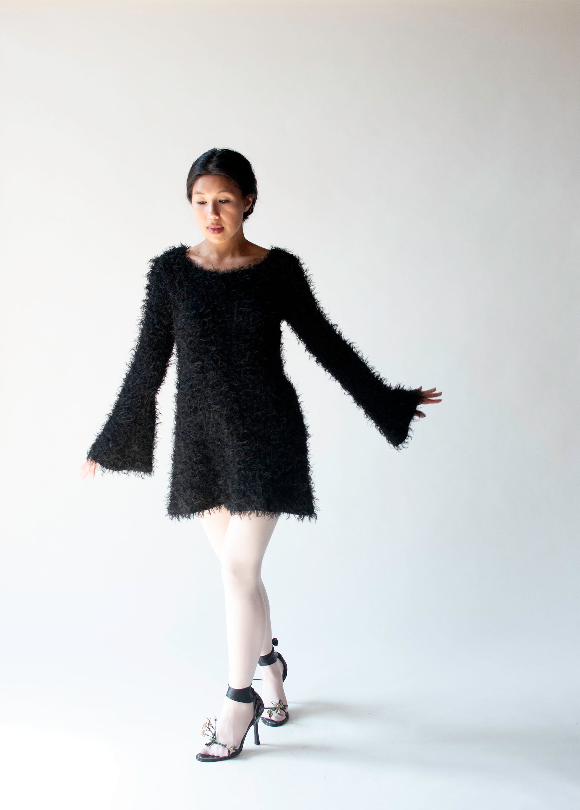 1990s Fuzzy Mini Dress | Betsey Johnson Female Hysteria Vintage 1990s Fuzzy Mini Dress | Betsey Johnson Female Hysteria Vintage