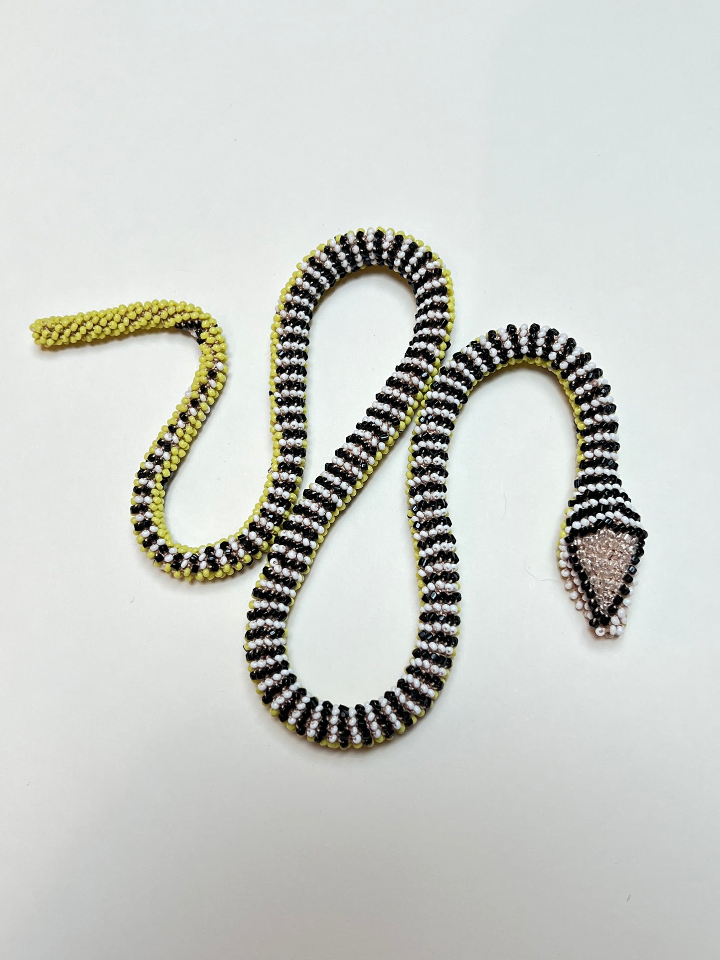 Bead Crochet Snake | Pale Yellow Diamond