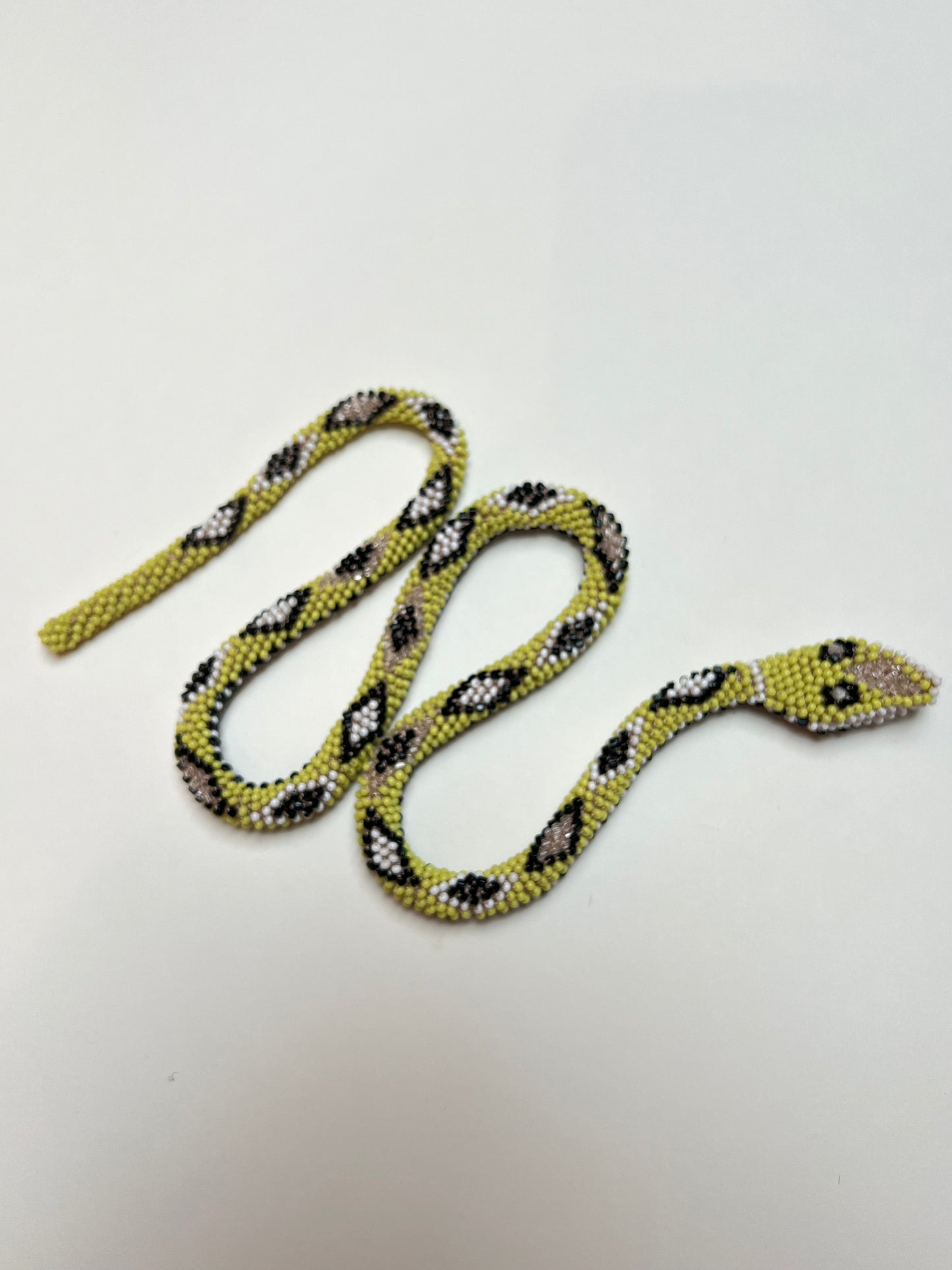 Bead Crochet Snake | Pale Yellow Diamond