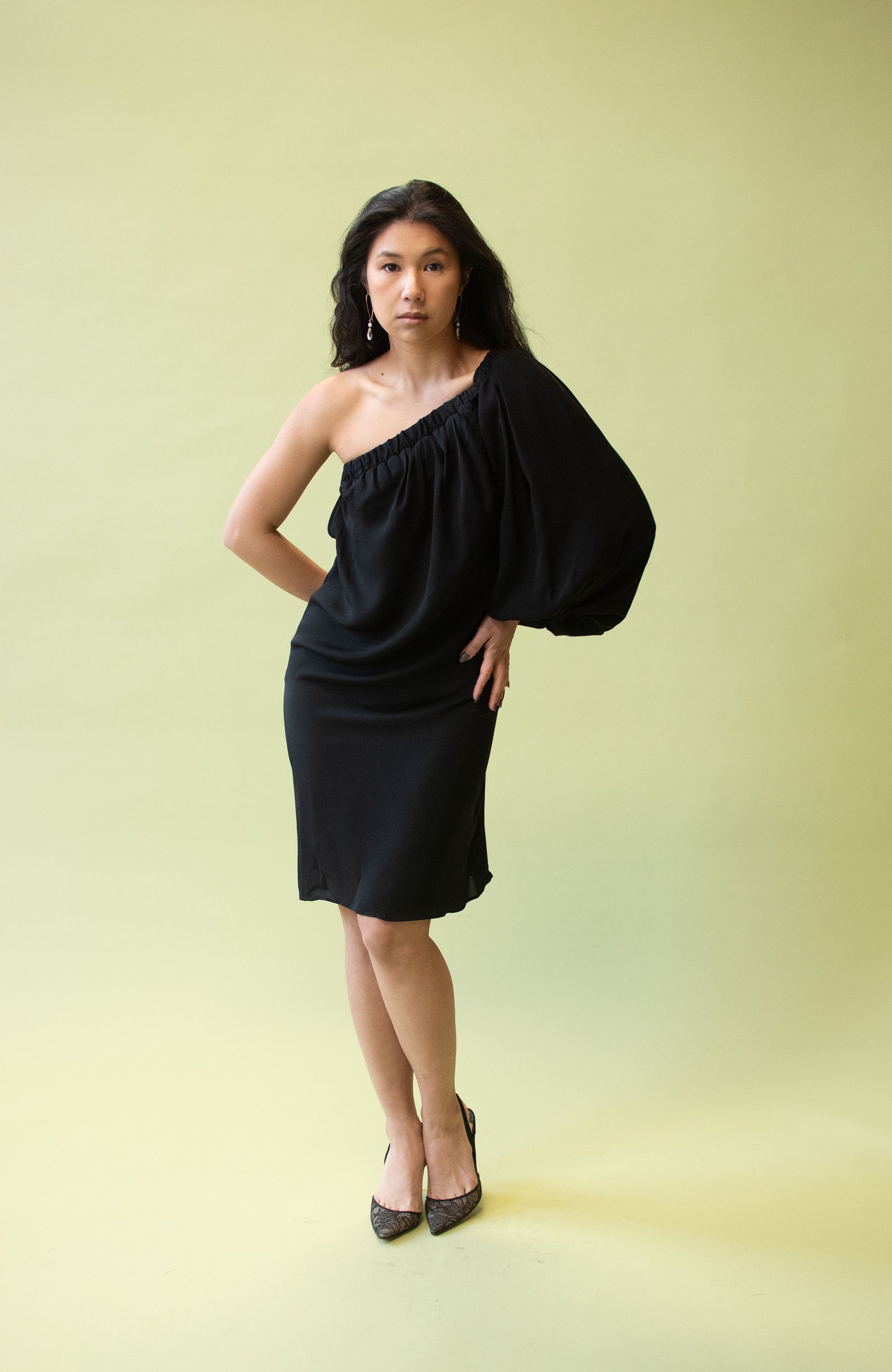 One Shoulder Dress | Yves Saint Laurent Rive Gauche Female Hysteria Vintage One Shoulder Dress | Yves Saint Laurent Rive Gauche Female Hysteria Vintage