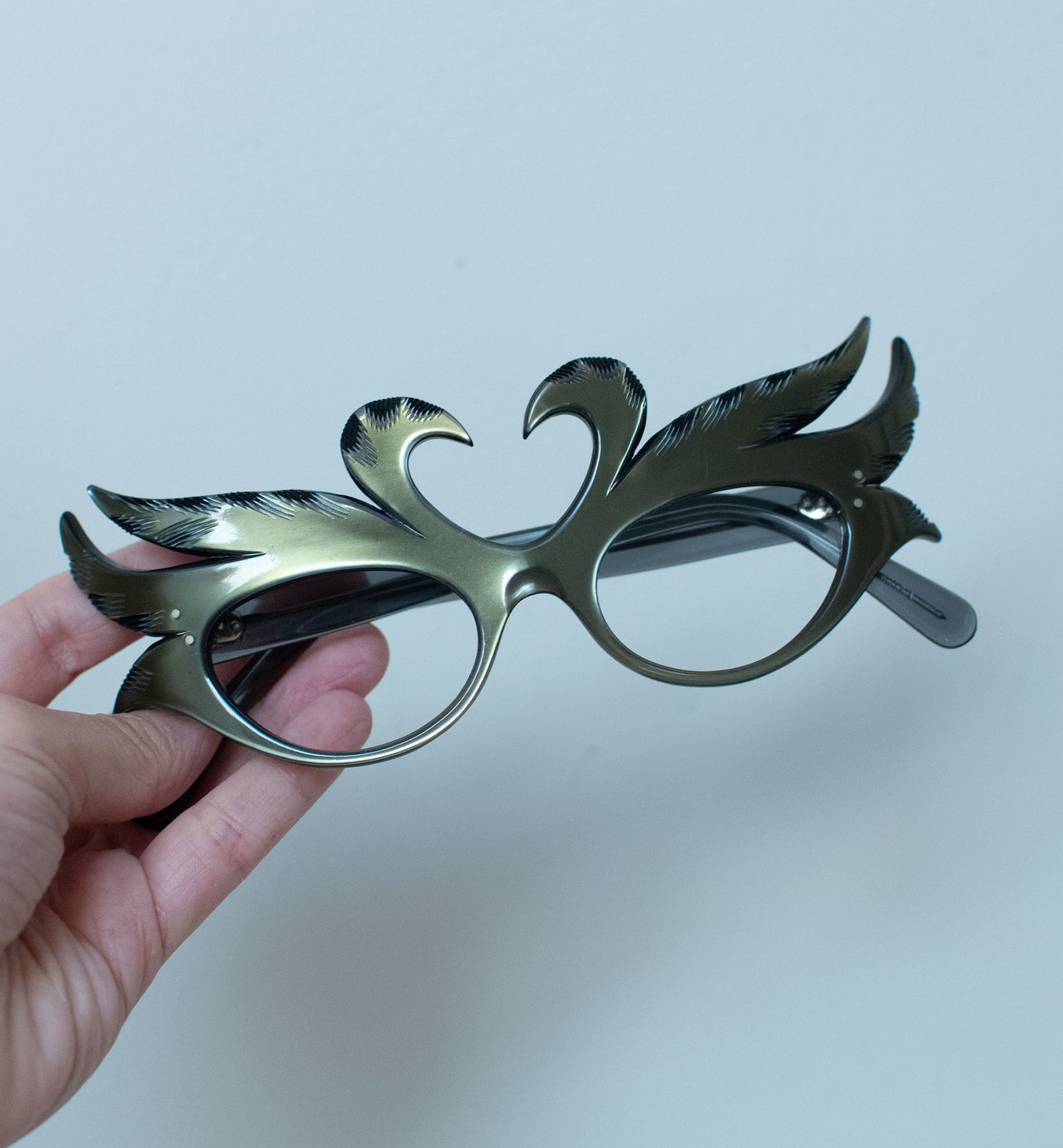1950s Carved Swan Eyeglasses