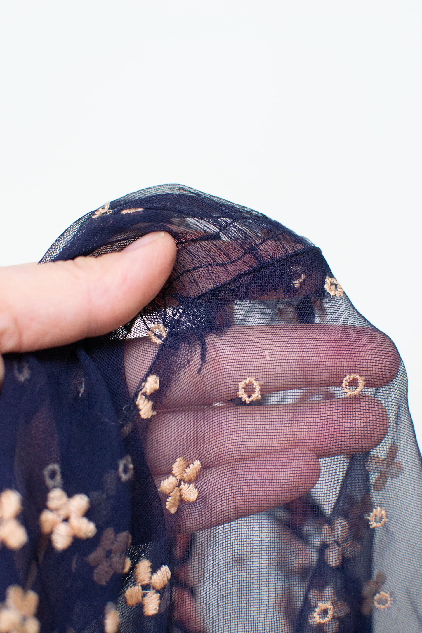 1940s Sheer Embroidered Dress