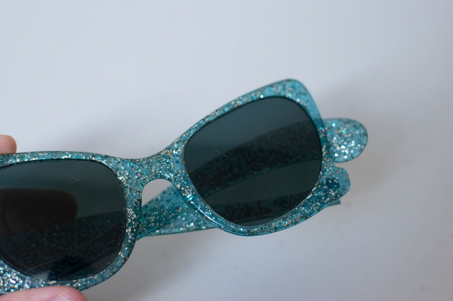 1940s Reverse Temple Glitter Sunglasses