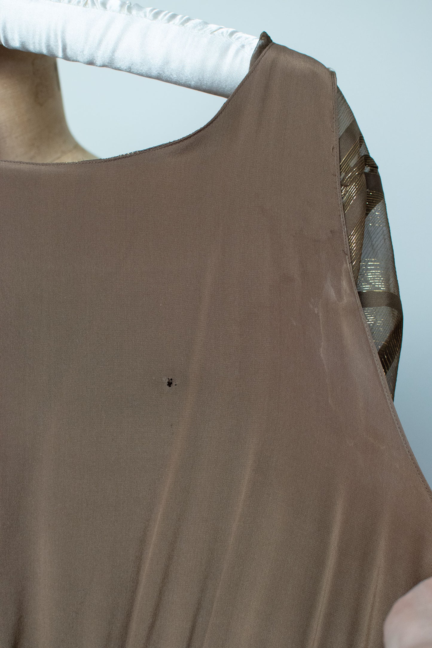 1980s Metallic Silk Dress