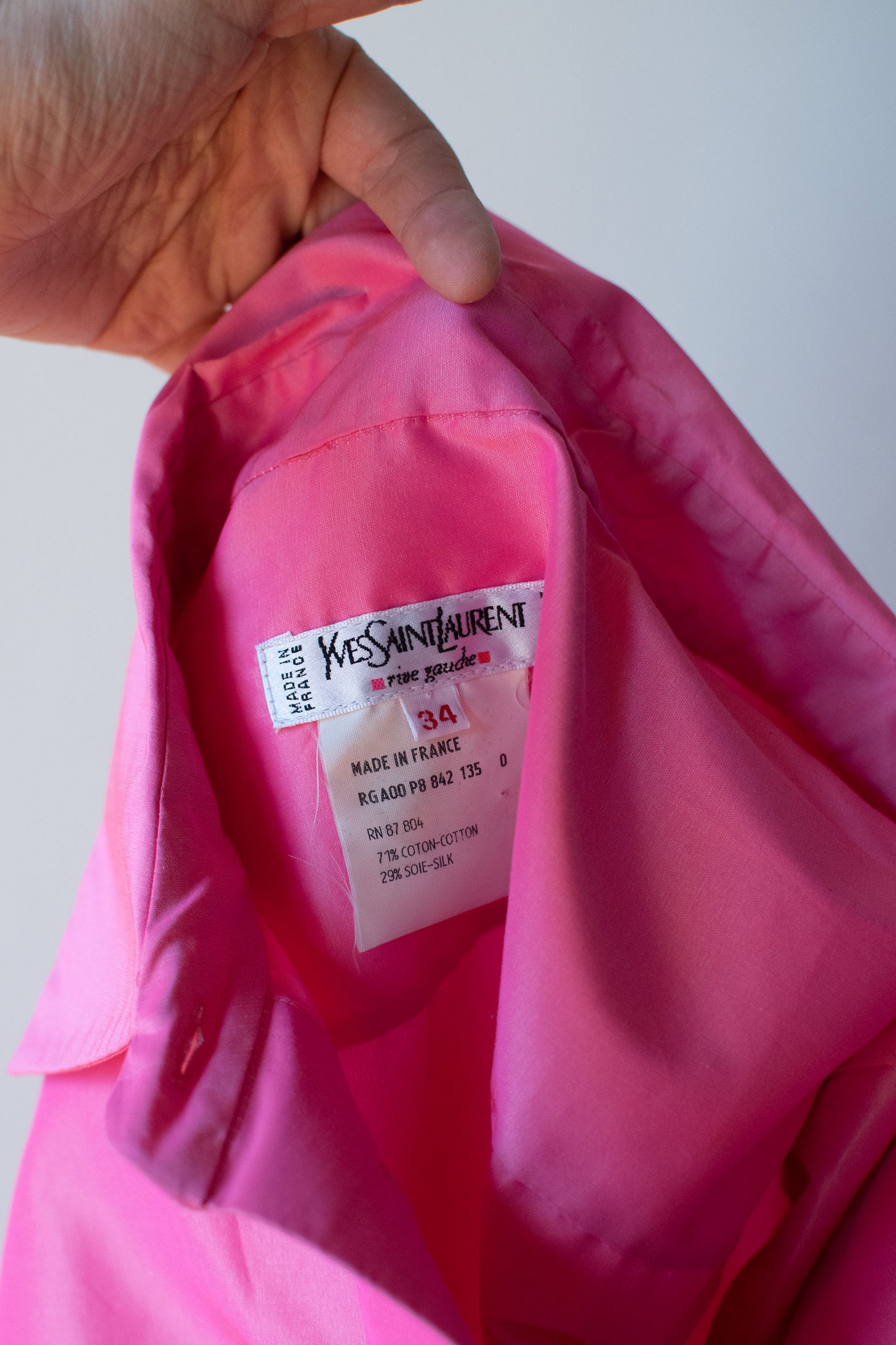 Iridescent Pink Shirt  | Yves Saint Laurent Rive Gauche