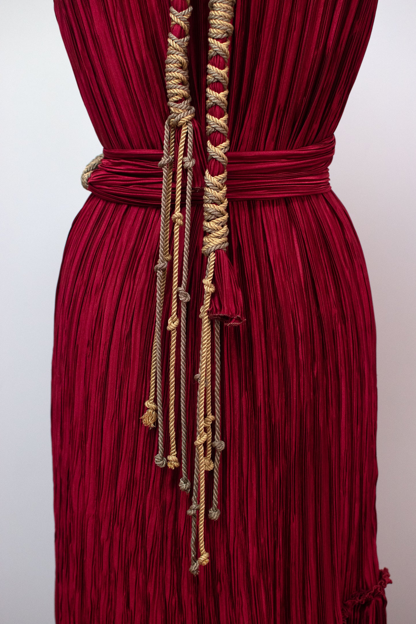 1980s Crimson Plisse Dress | Mary Mcfadden