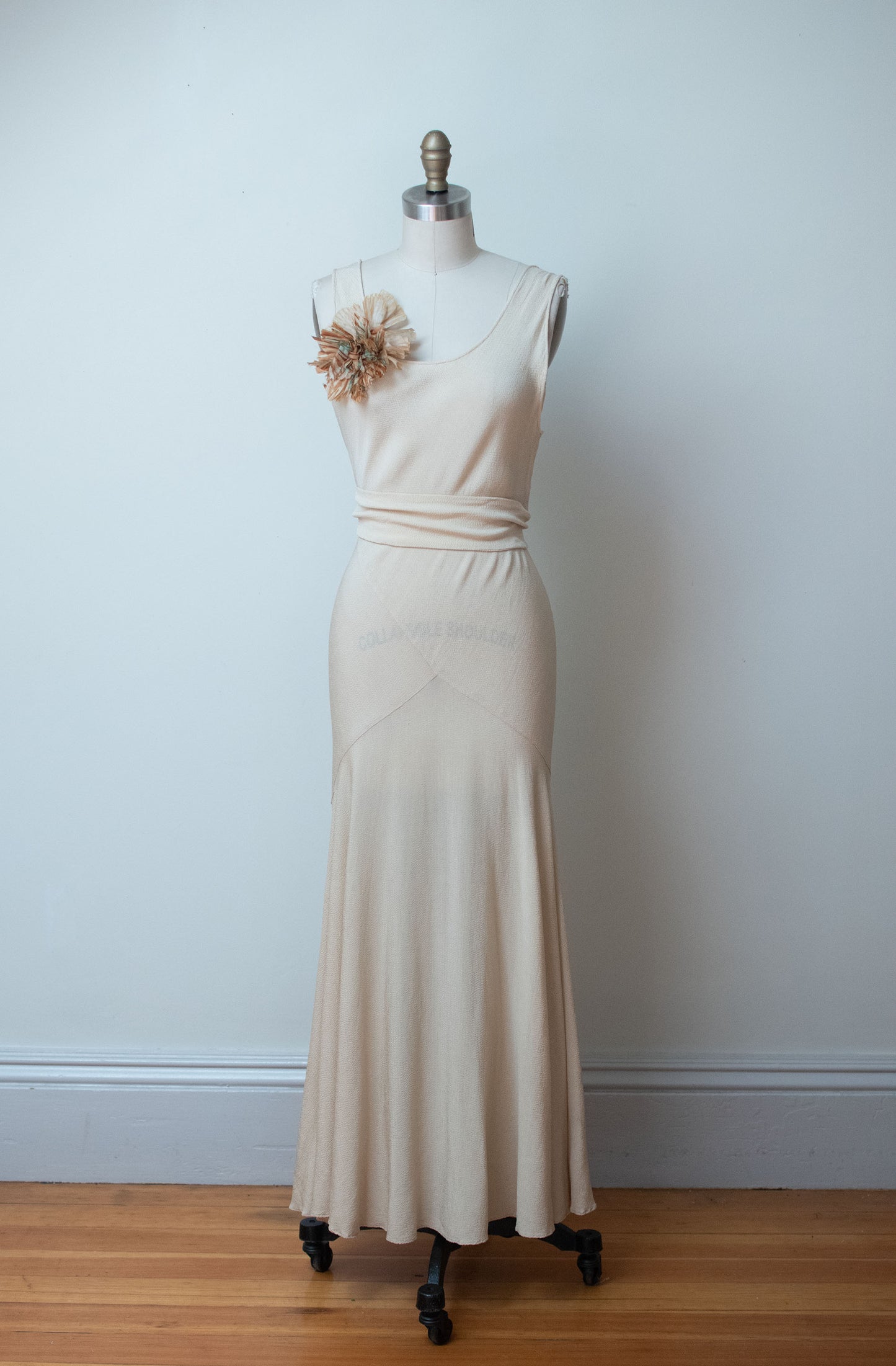 1930s Ivory Crepe Gown