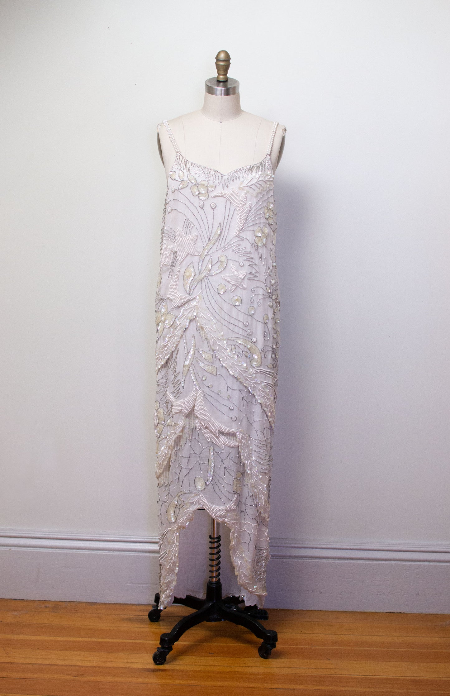 1980s Chiffon Beaded Starr Dress