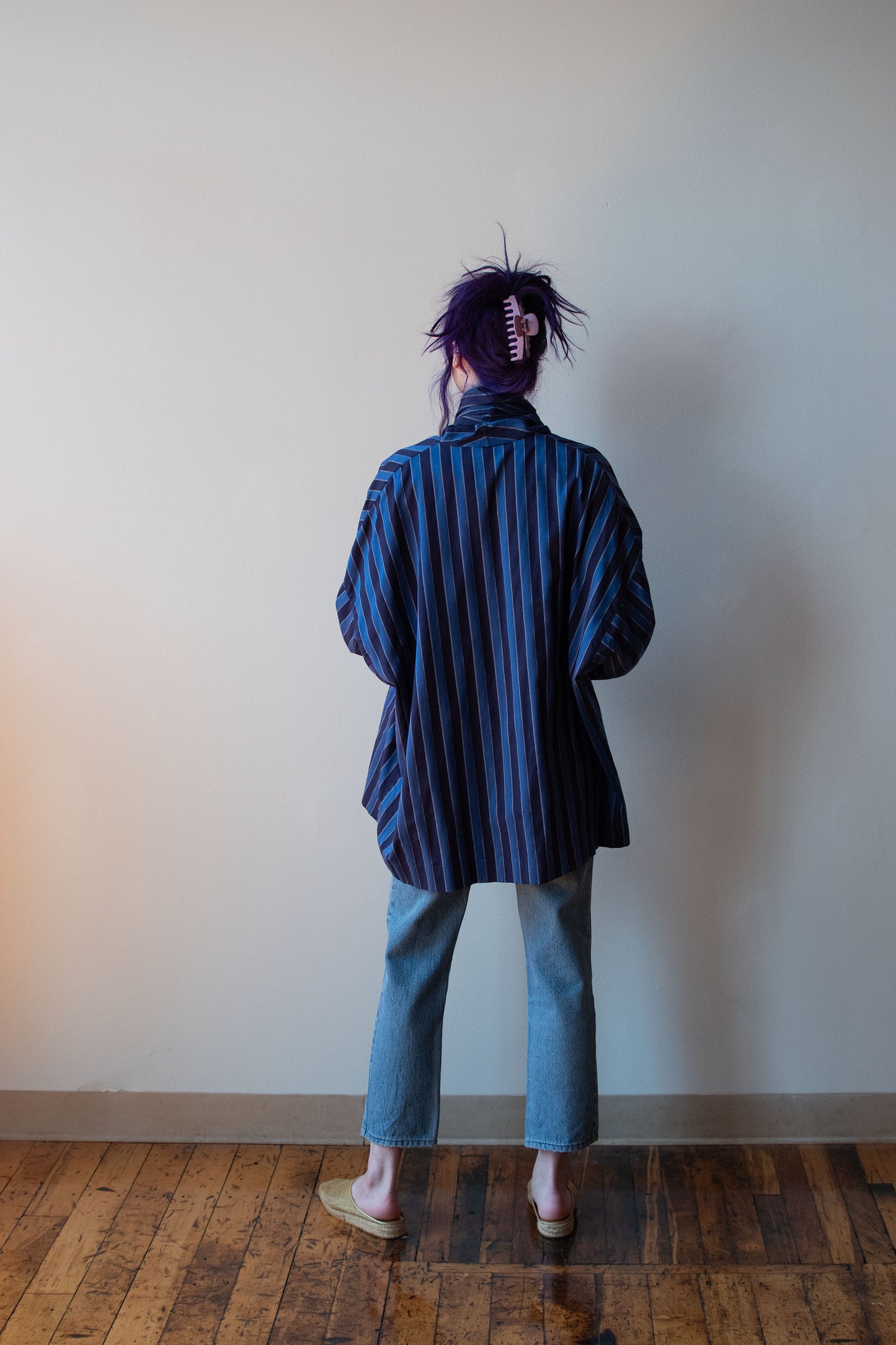 Blue Striped Cotton Jacket | Romeo Gigli