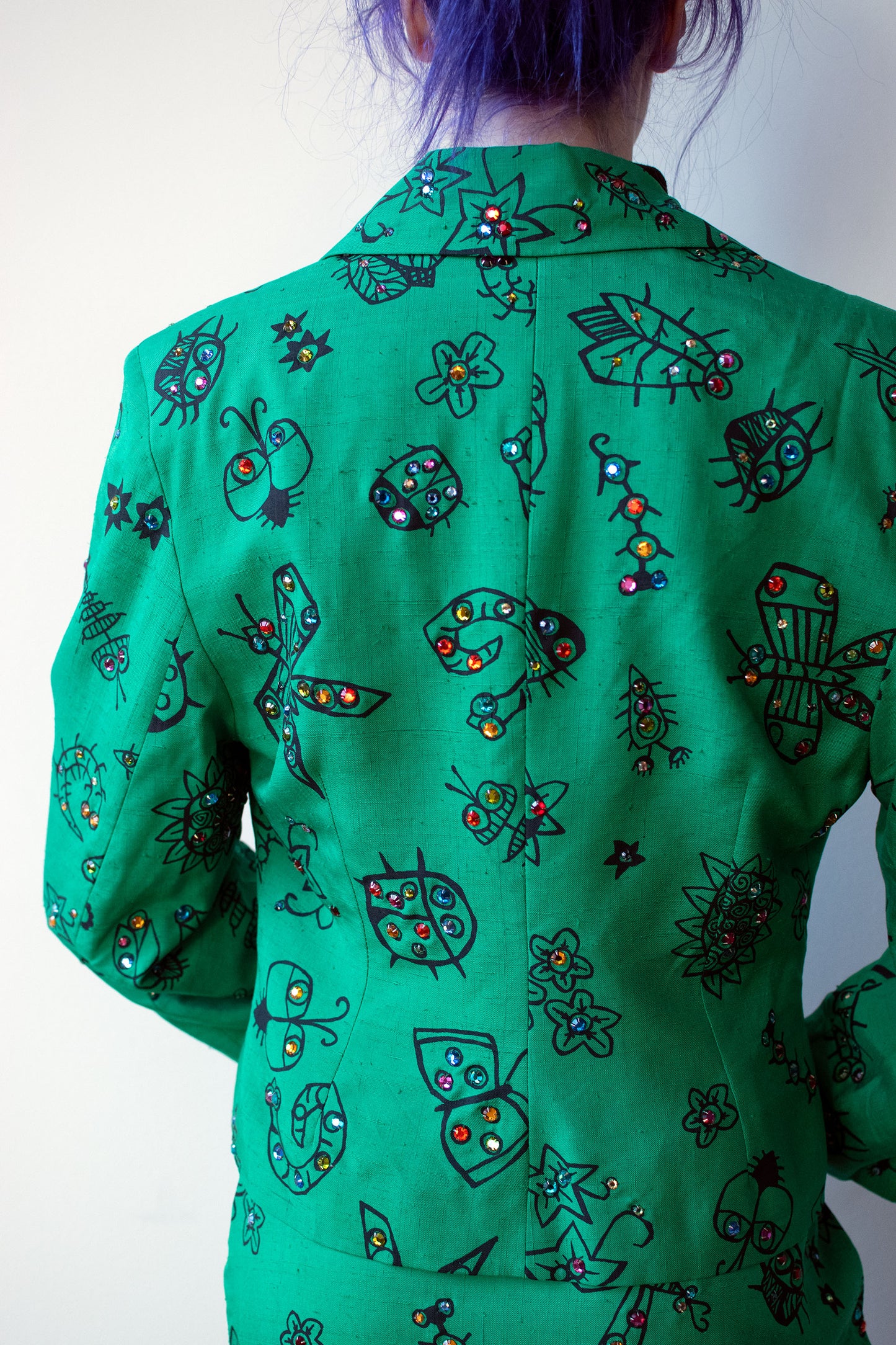 Silk Bug Print Skirt Suit | Todd Oldham Spring 1992