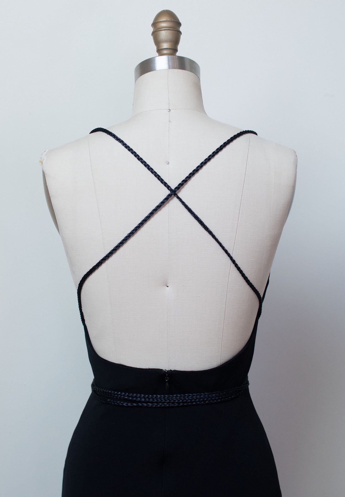 1990s Black Braided Strap Dress | Todd Oldham