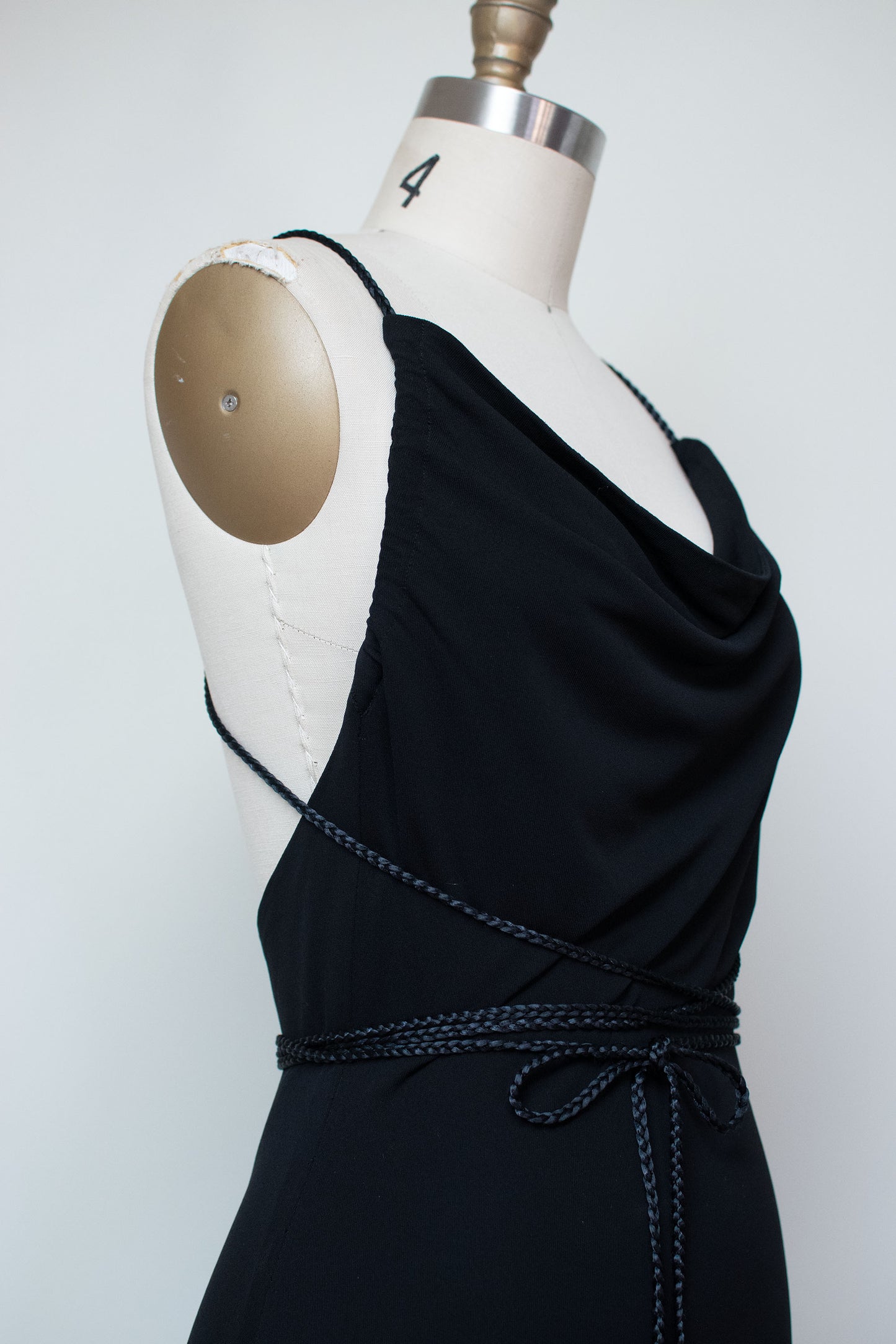 1990s Black Braided Strap Dress | Todd Oldham