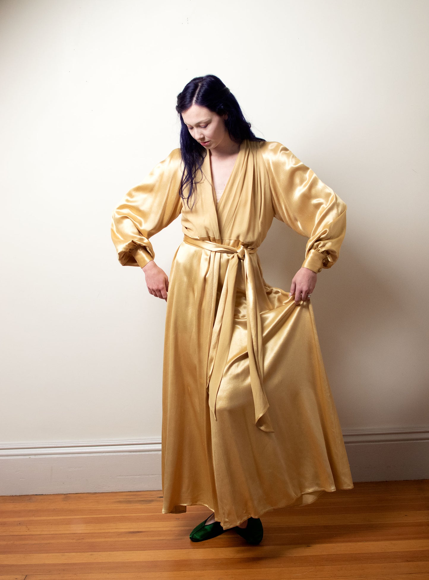 1940s Satin Dressing Gown