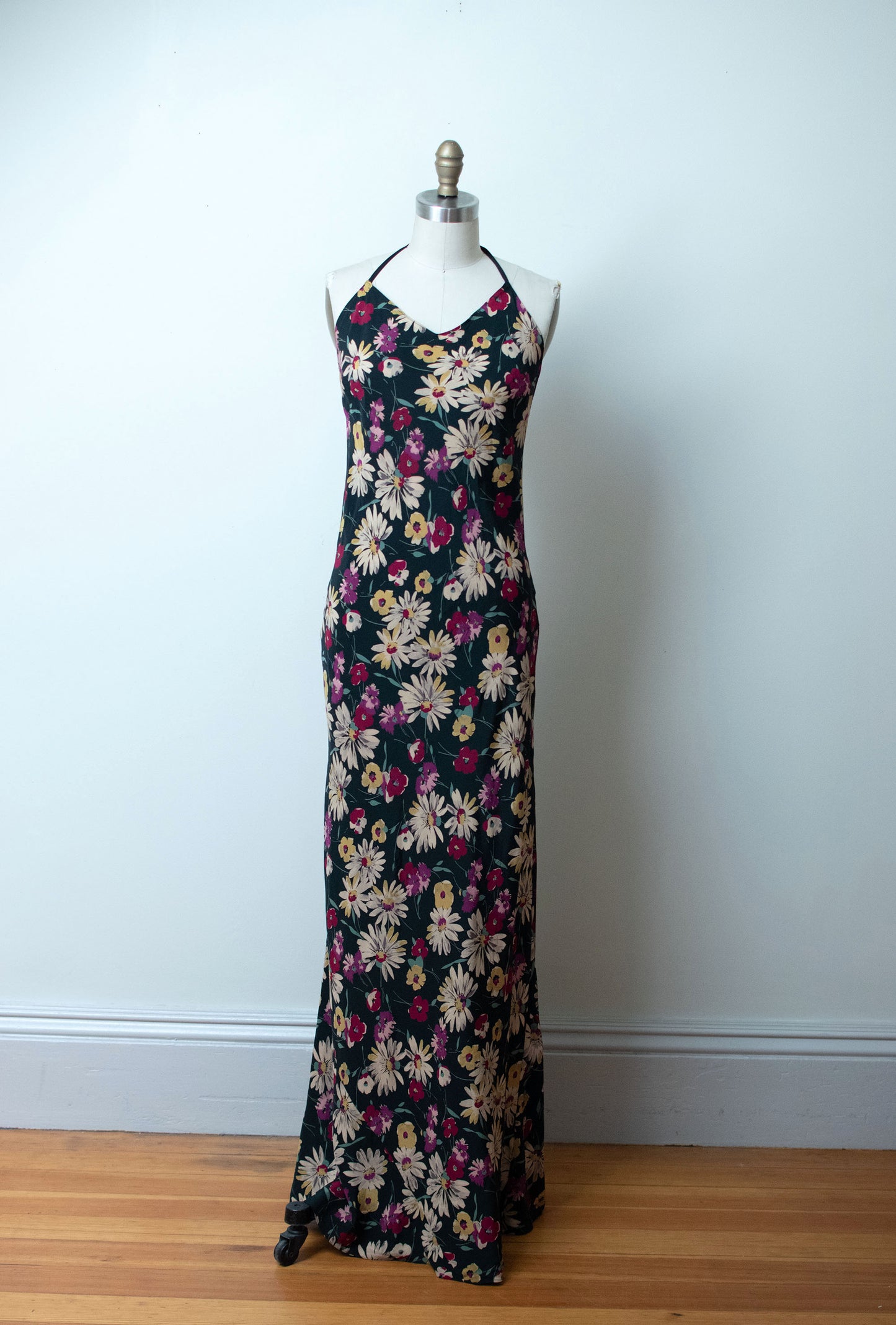 1930s Silk Floral Print Dress