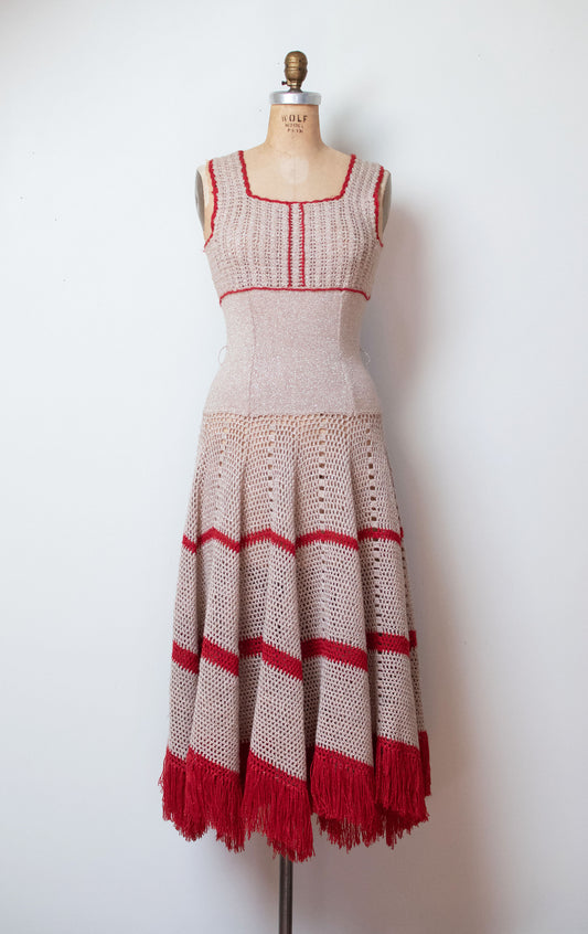 1970s Glitter Knit Dress
