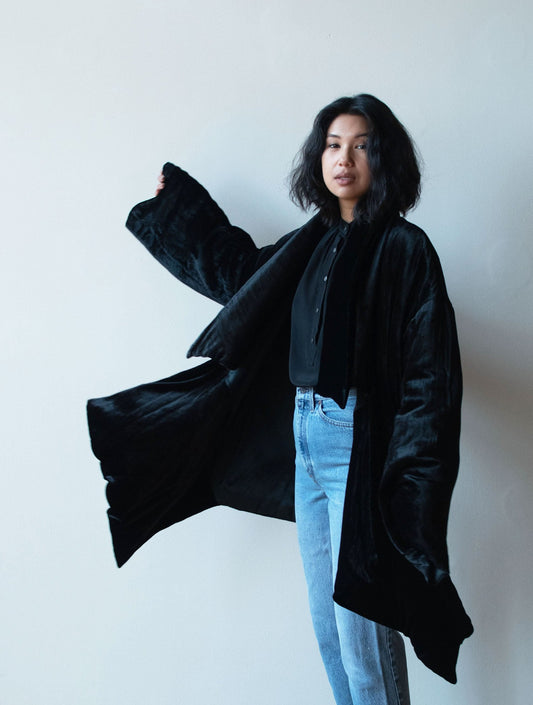 Black Velvet Coat | Krizia