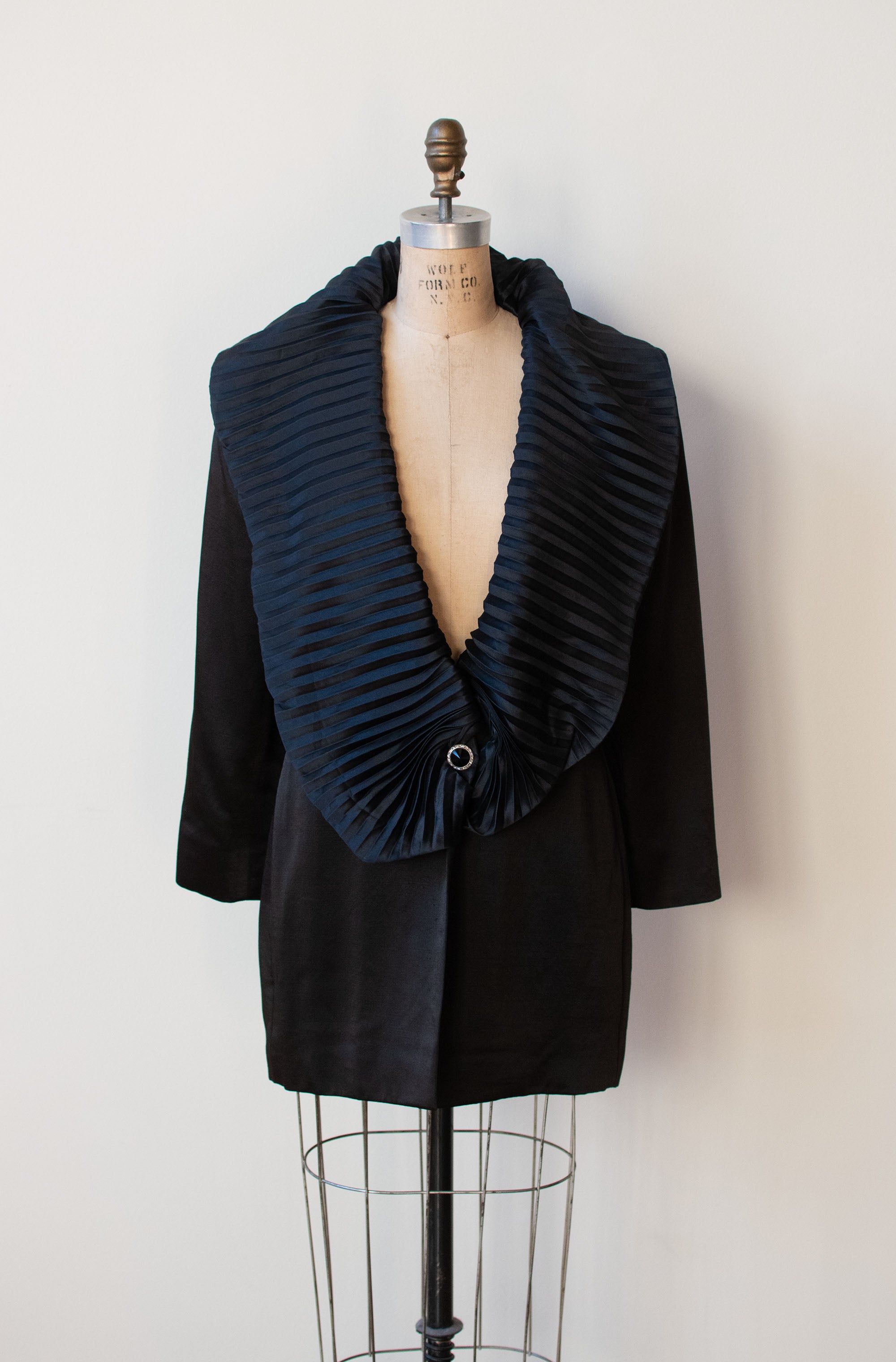 Black blazer clearance with silk collar