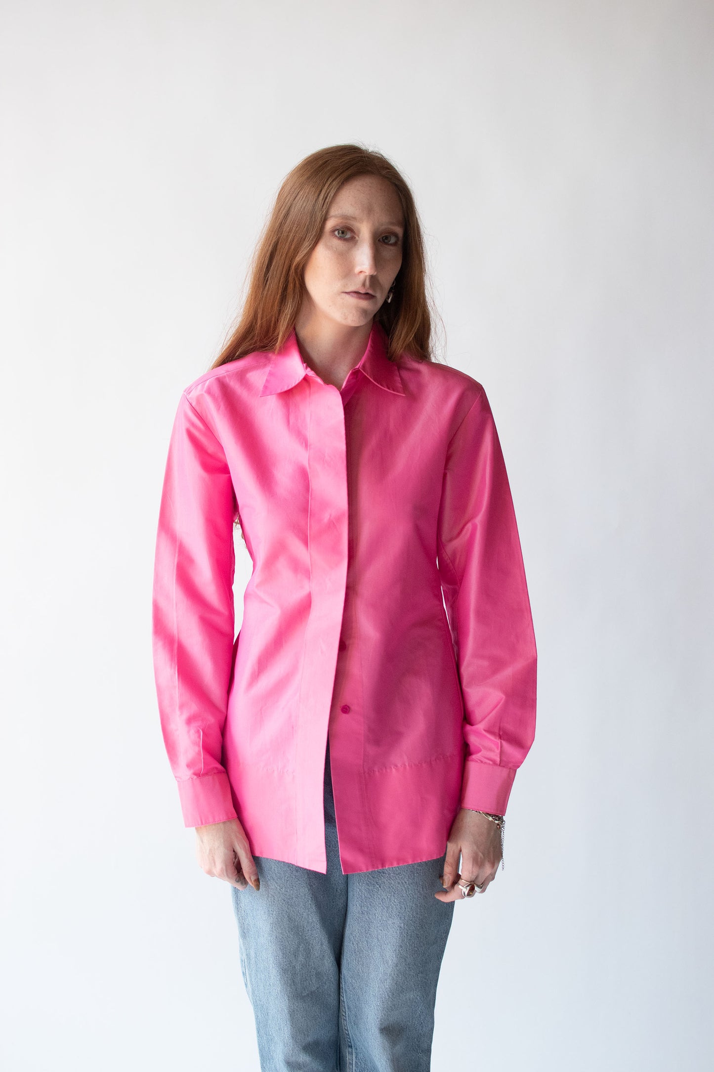 Iridescent Pink Shirt  | Yves Saint Laurent Rive Gauche