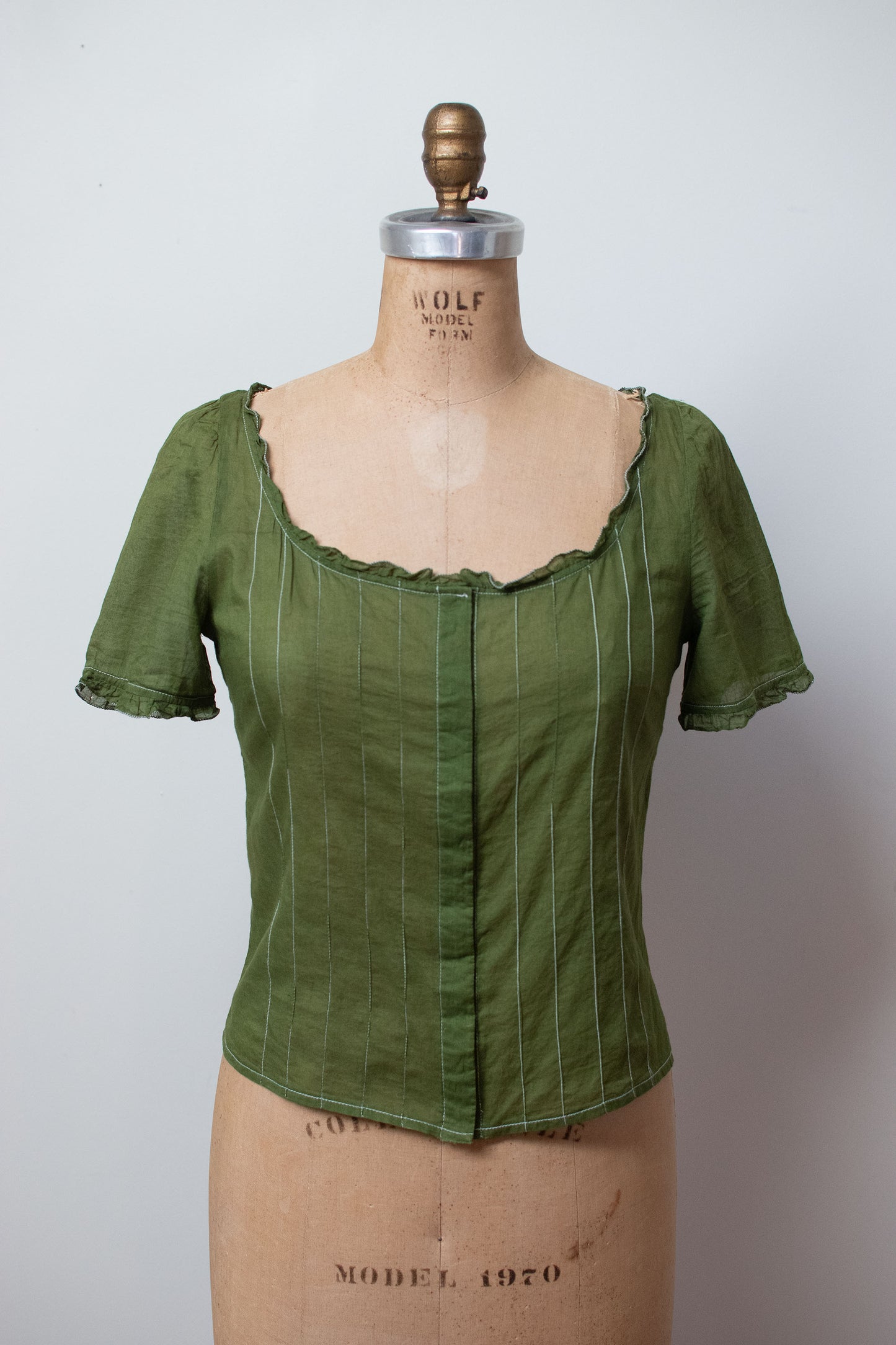 1990s Green Cotton Blouse | Mui Mui