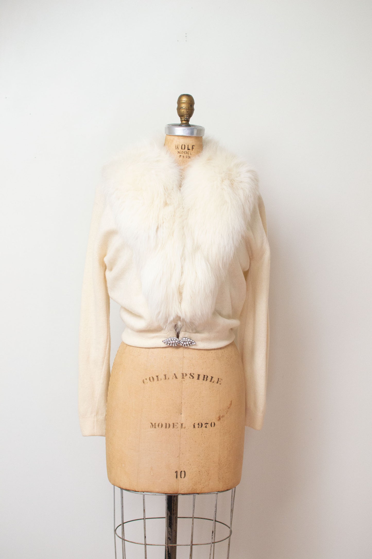 1950s Fur Trim Cashmere Cardigan | Dalton