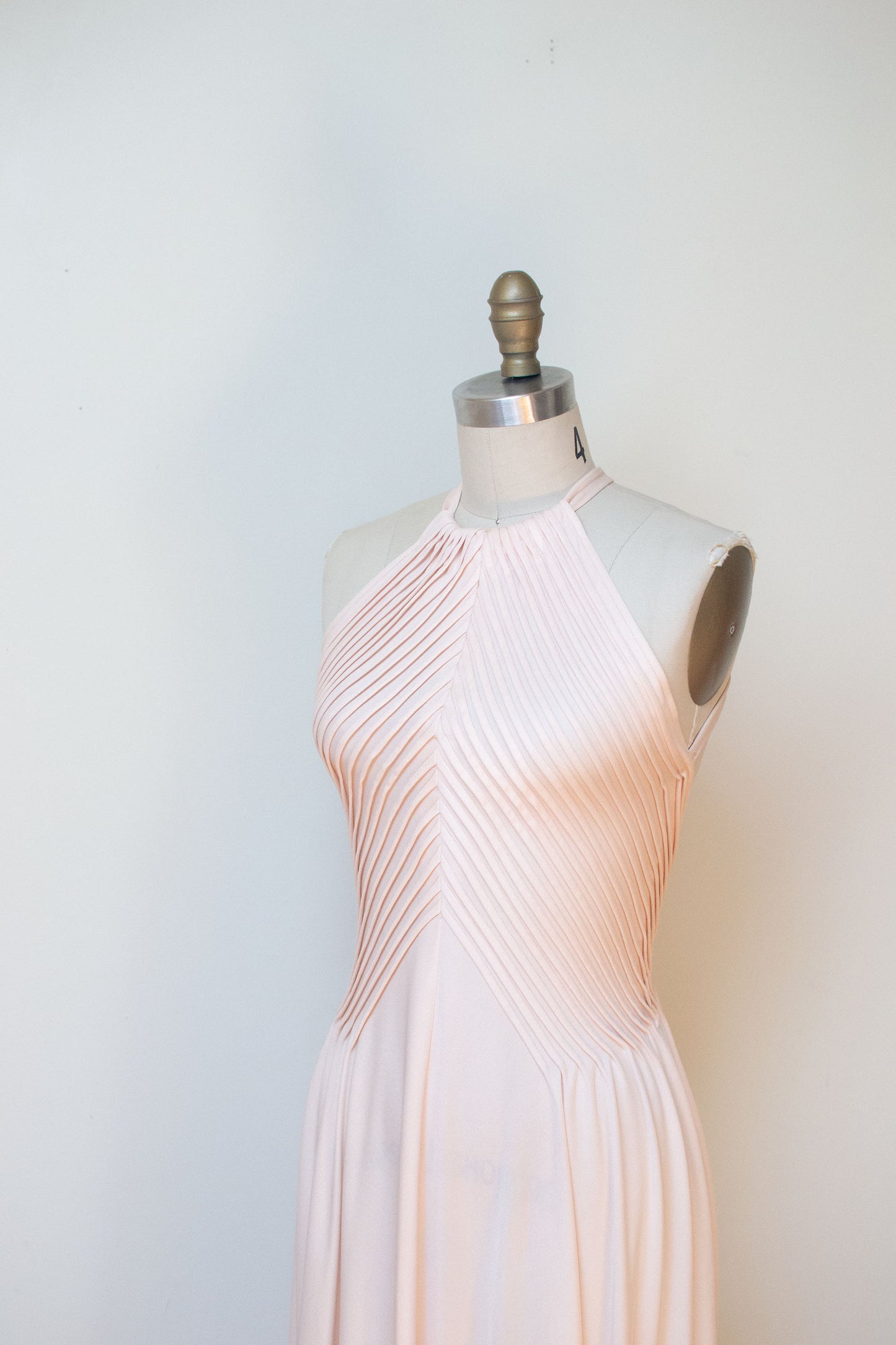 1970s Pleated Blush Dress | Albert Nipon