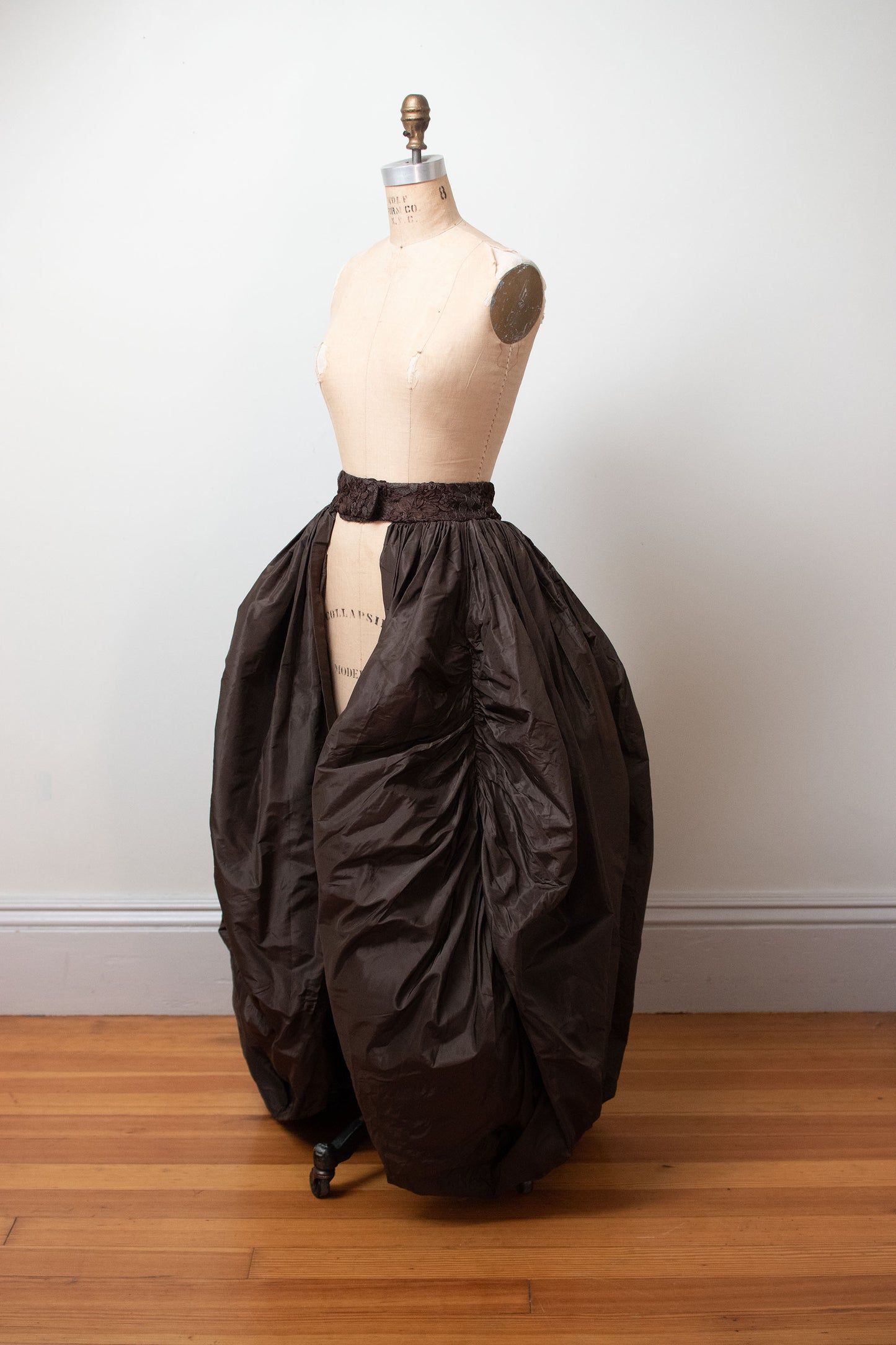 1980s Brown Silk Overskirt