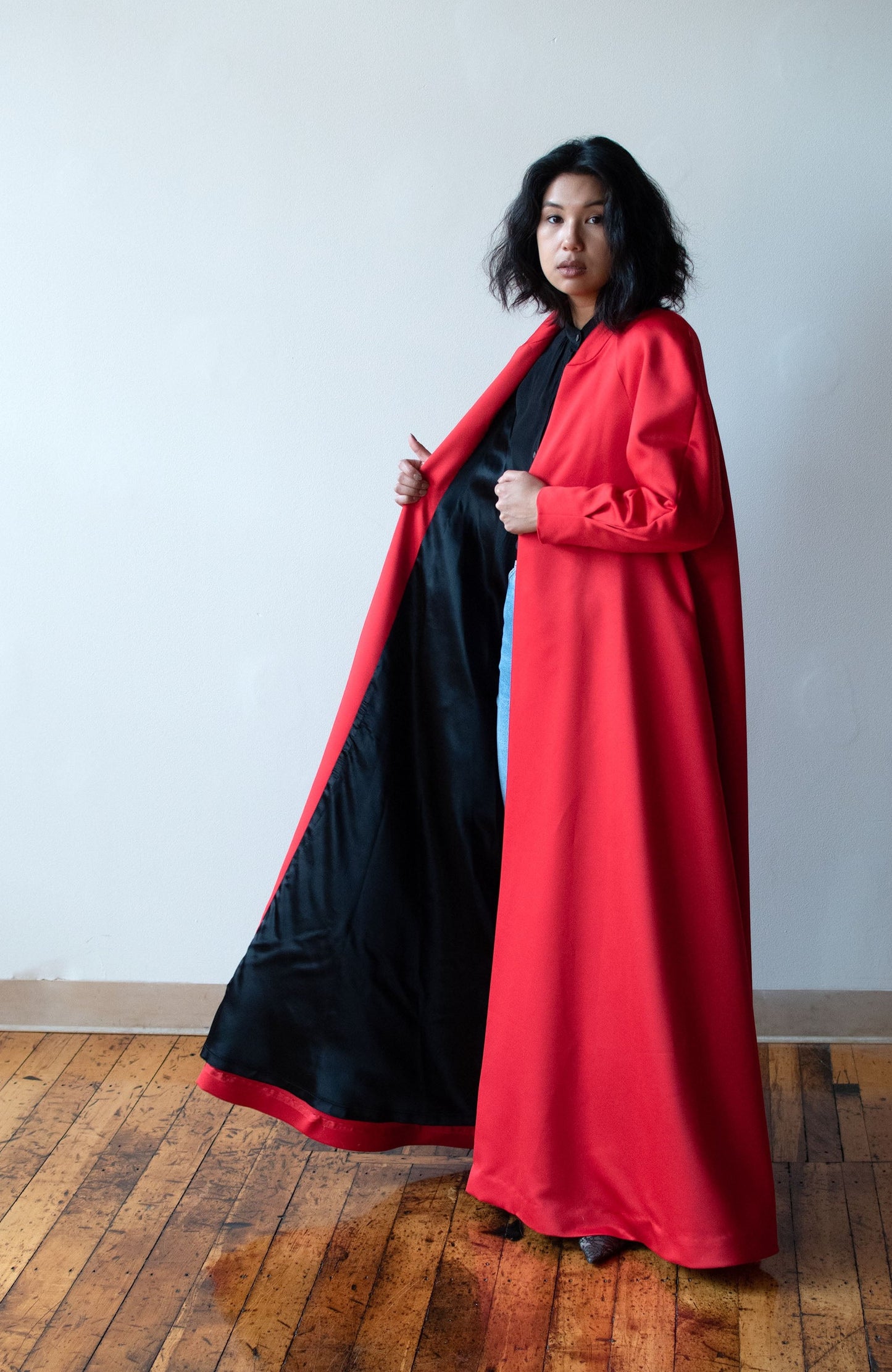 Red Evening Coat | Victor Costa