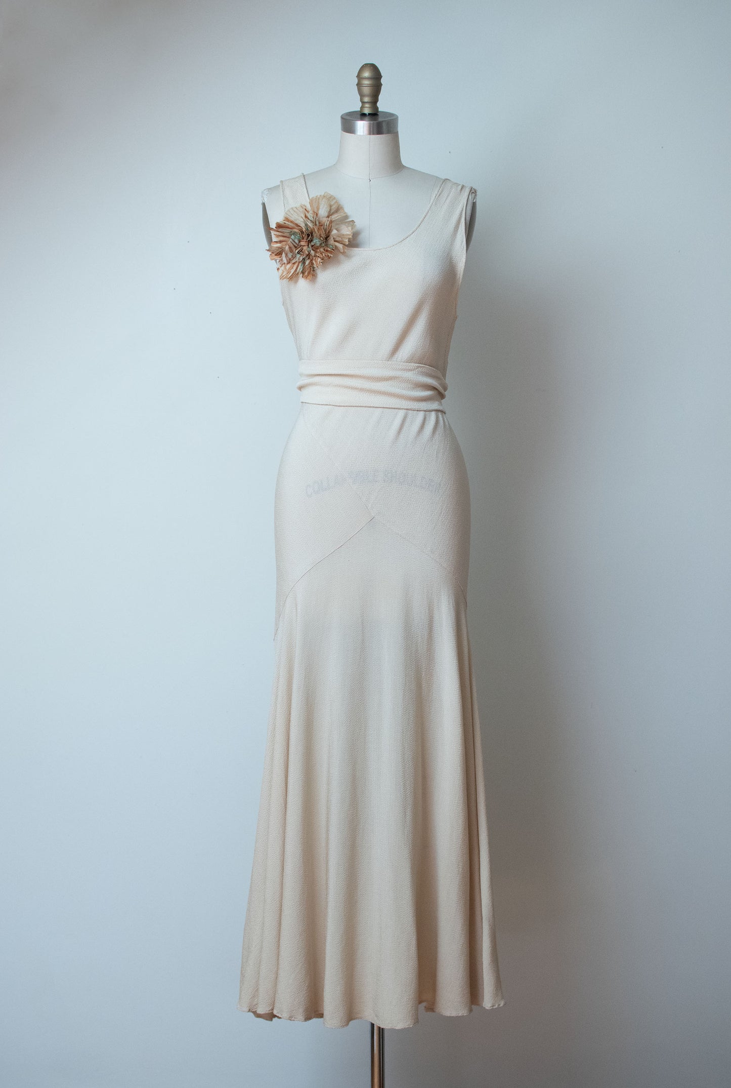 1930s Ivory Crepe Gown