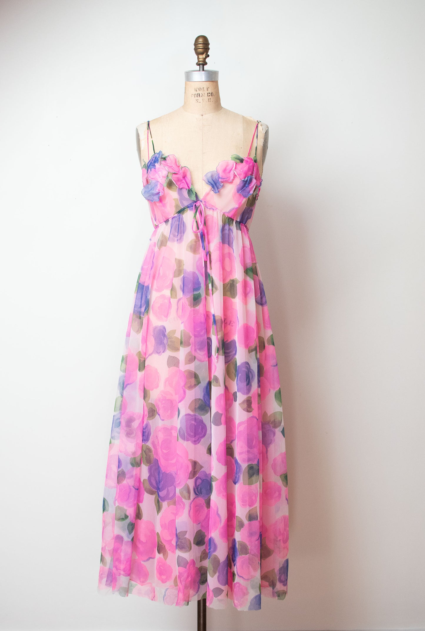 1960s Floral Print Nightgown