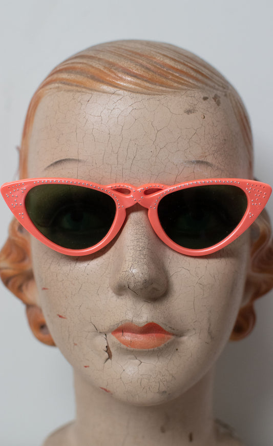 1950s Sunglasses | Neon Peach Cat Eye