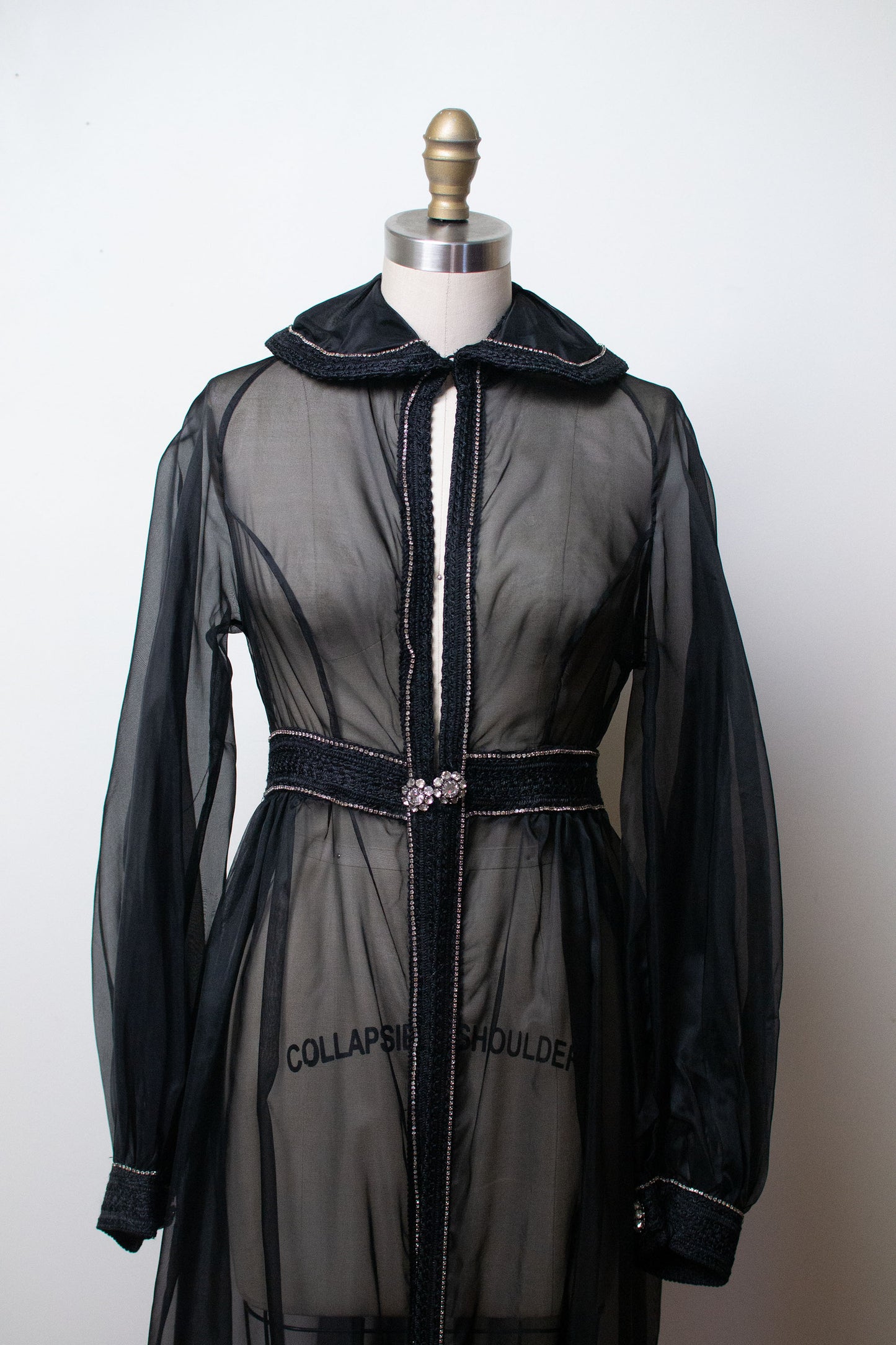 1960s Sheer Black Evening Dress/Jacket