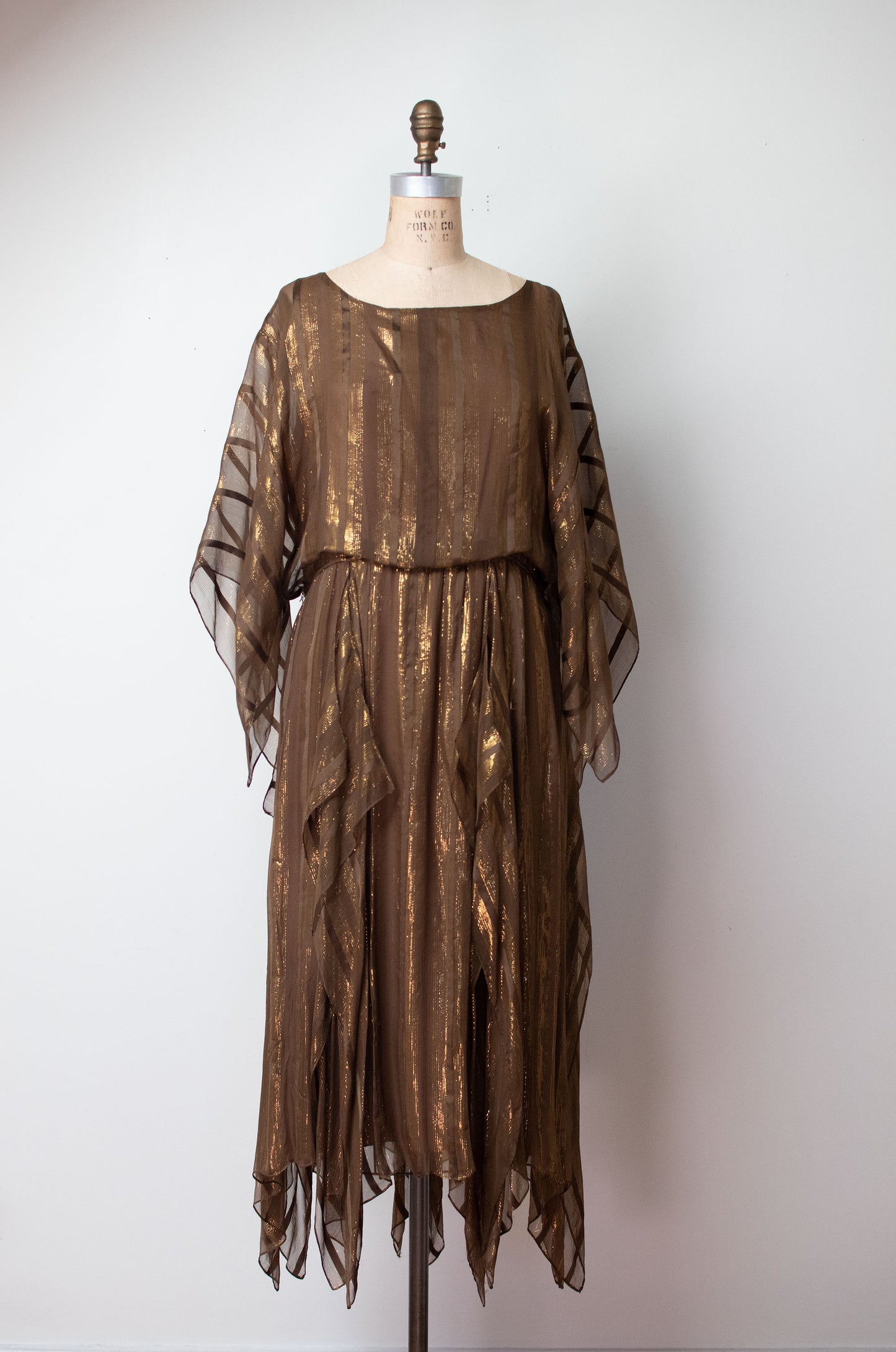 1980s Metallic Silk Dress