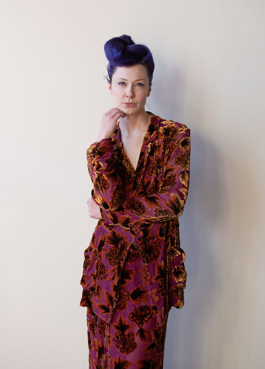 1990s Devore Velvet Set | Yohji Yamamoto