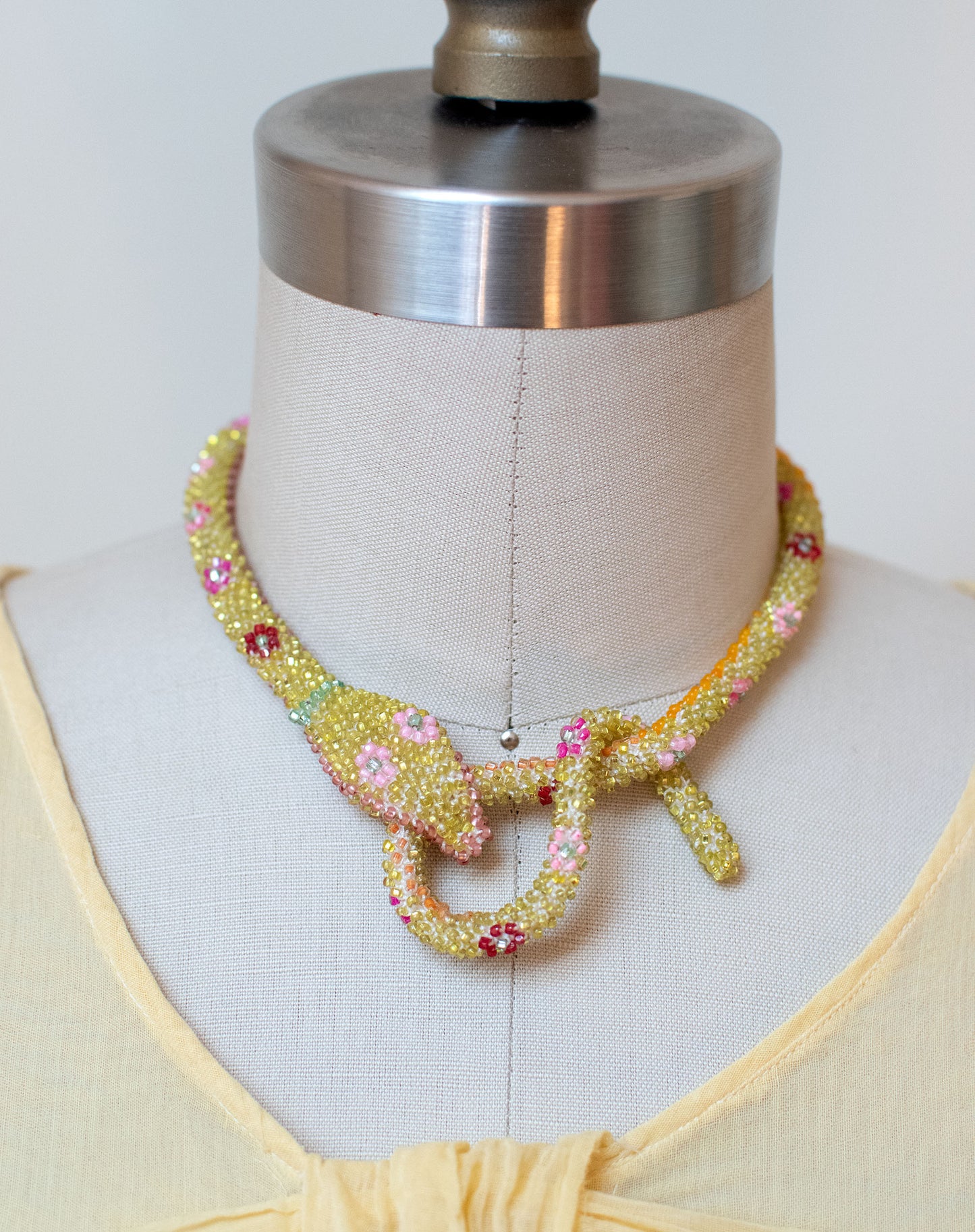 Bead Crochet Snake Necklace | Sunset