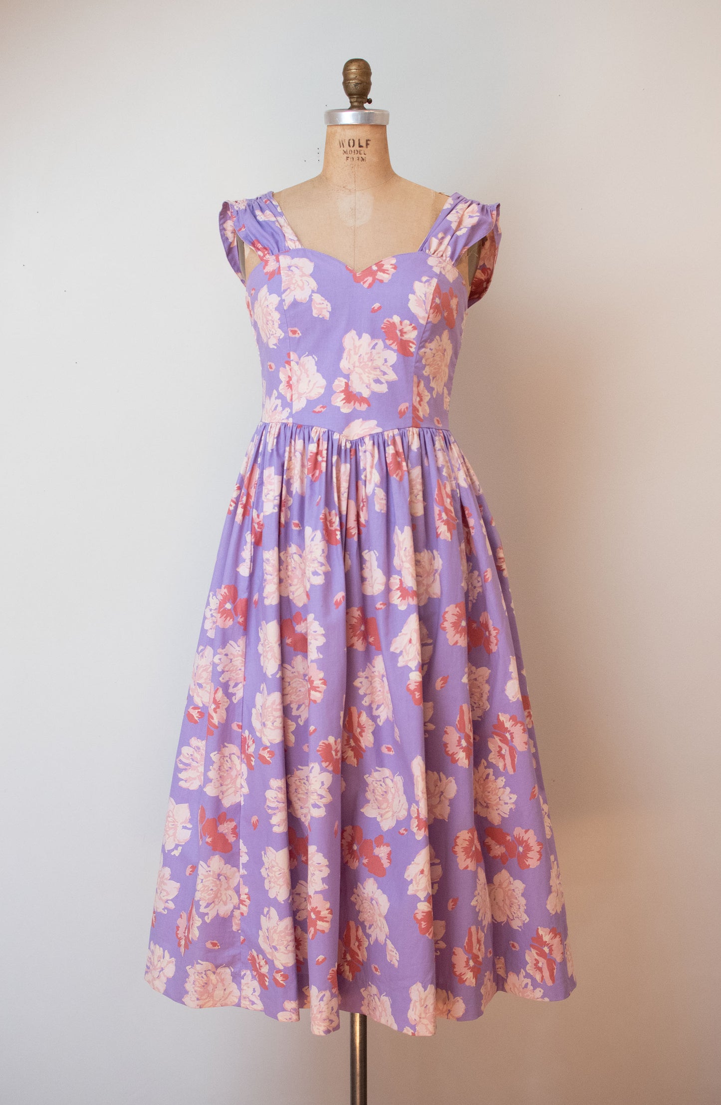 1980s Lavender Floral Print Dress | Laura Ashley