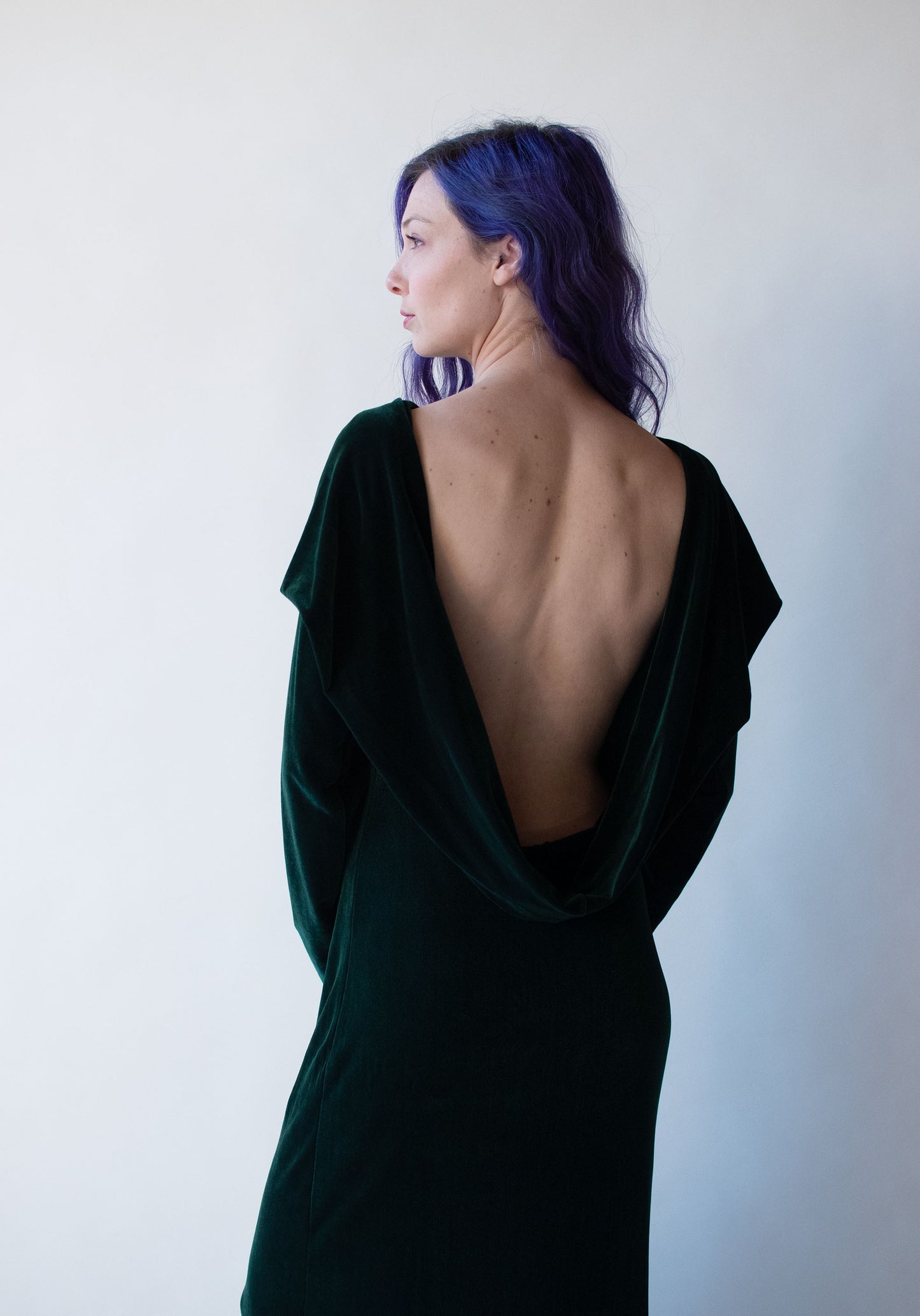 1990s Green Velvet Dress