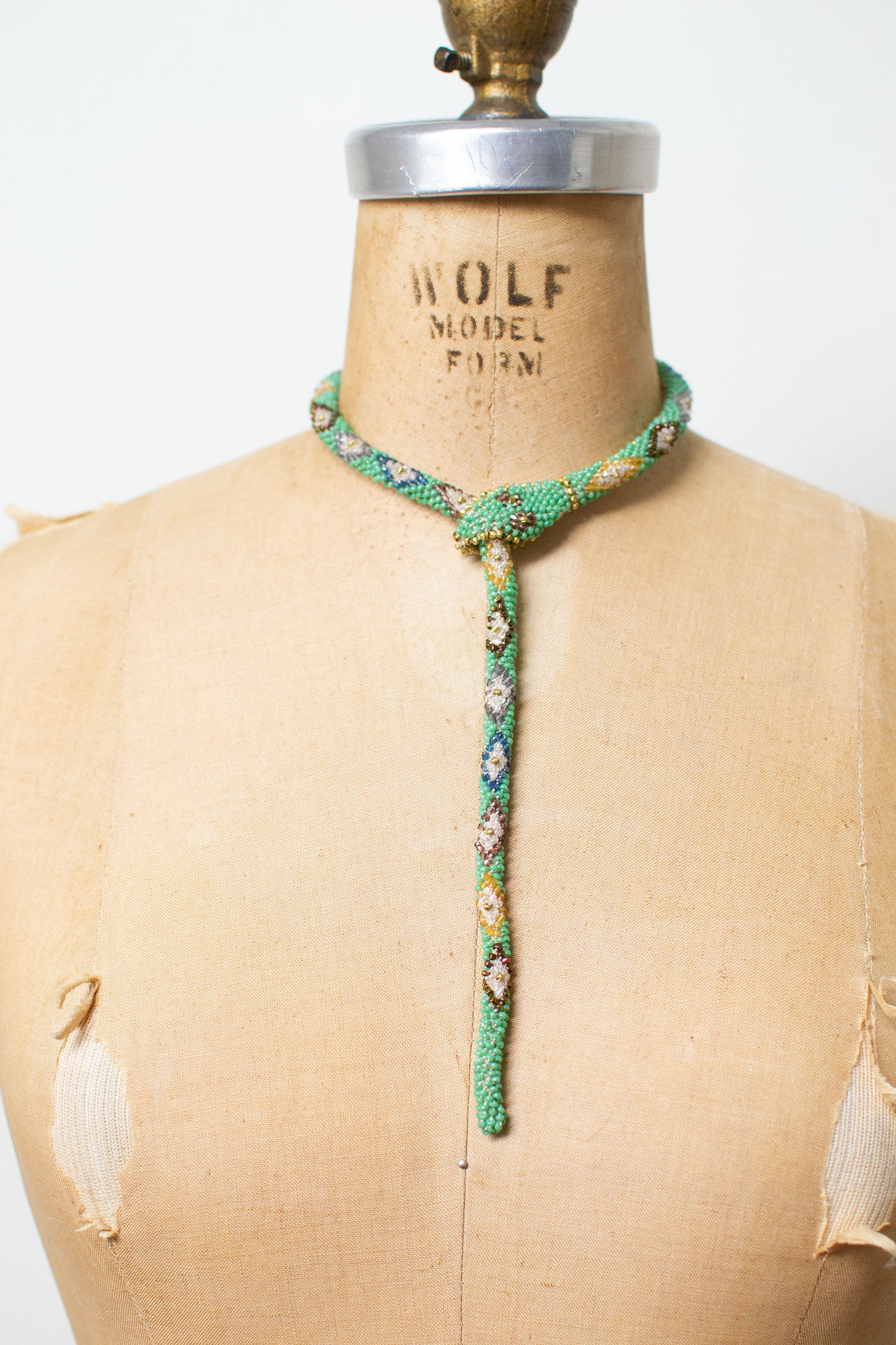 Custom Bead Crochet Snake Necklace
