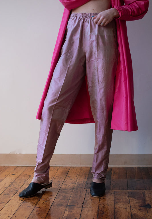 Pink Silk Pants | Romeo Gigl