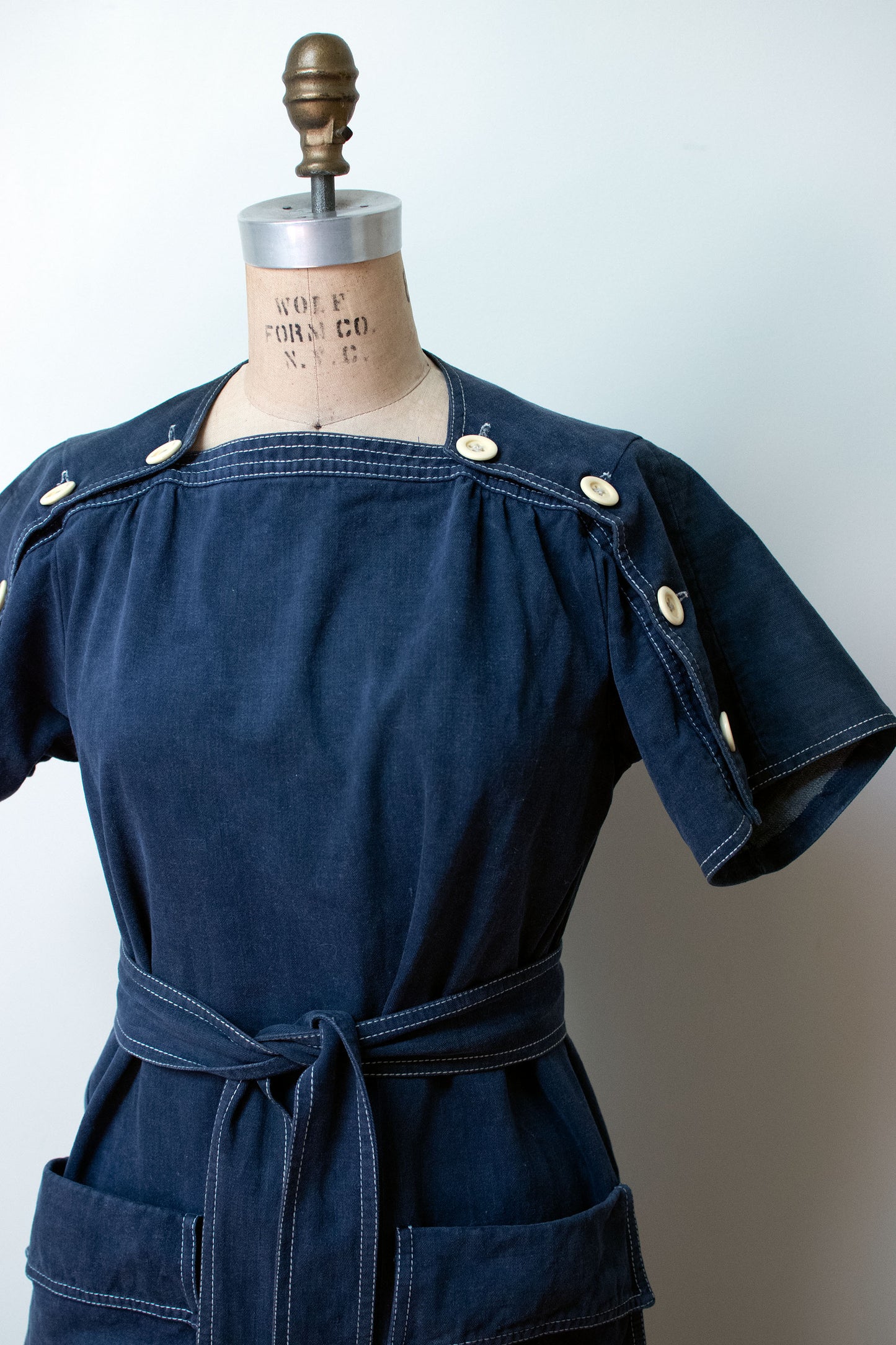 1970s Brushed Denim Dress