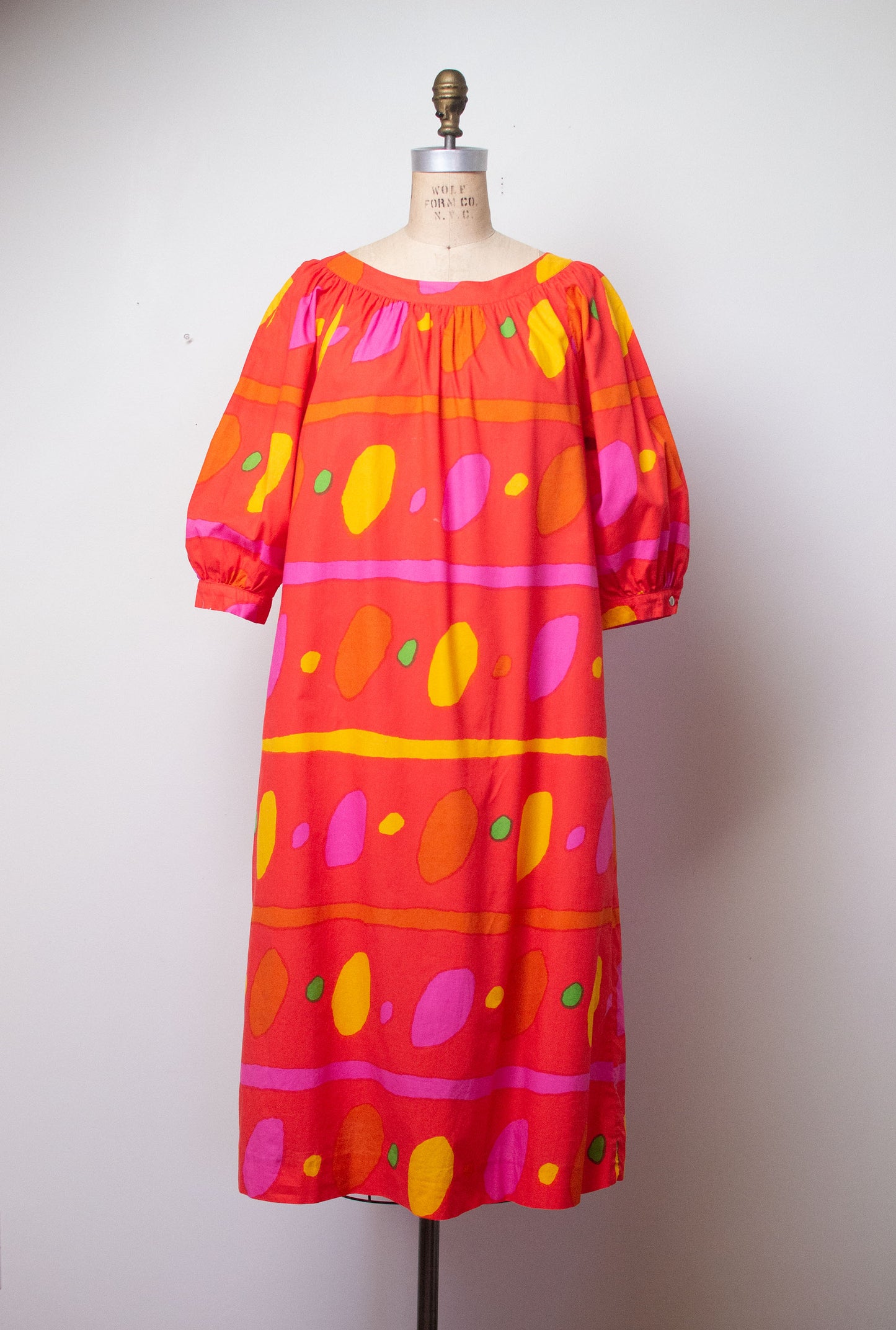 1980s Orange Polka Dot Dress | Marimekko