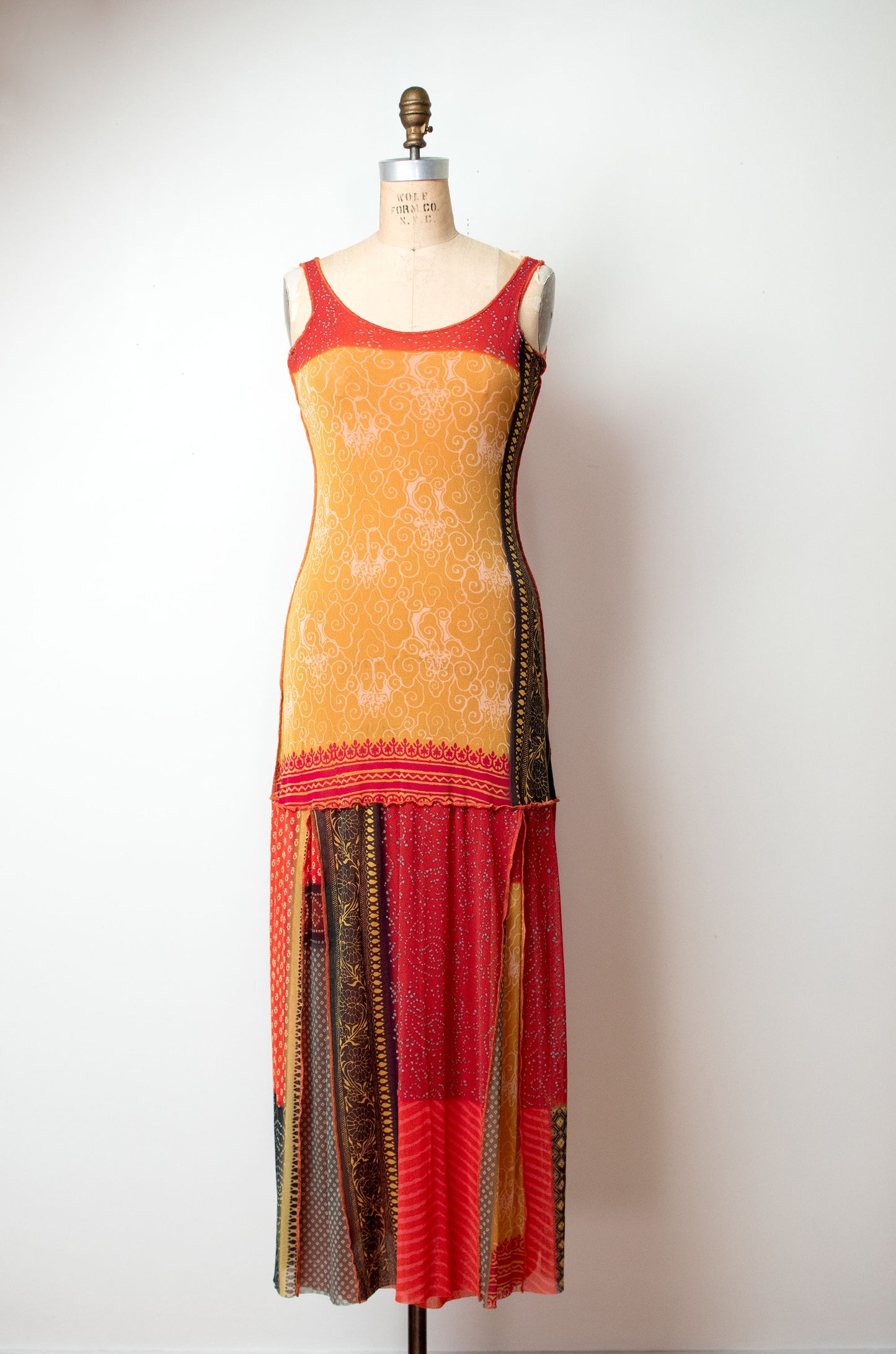 Mixed Print Mesh Dress | Jean Paul Gaultier