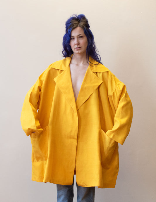 1980s Yellow Silk Jacket