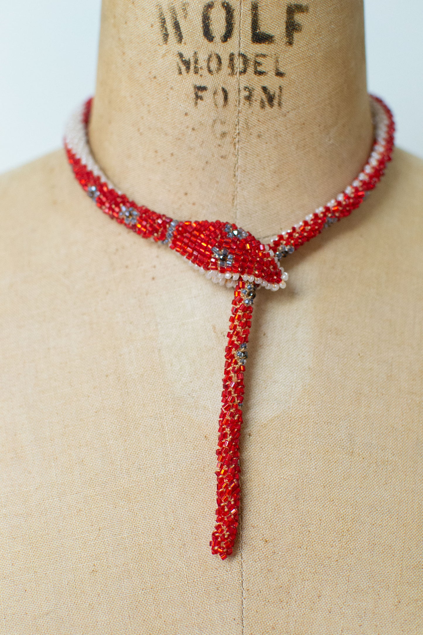 Reserved Custom Bead Crochet Snake Necklace