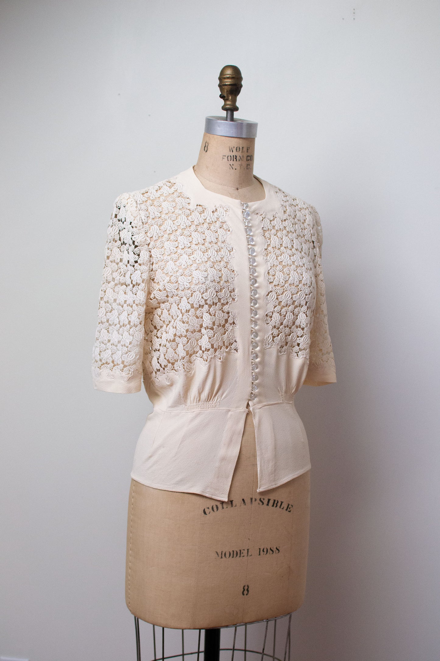 1930s Cream Crochet Blouse | FOGA