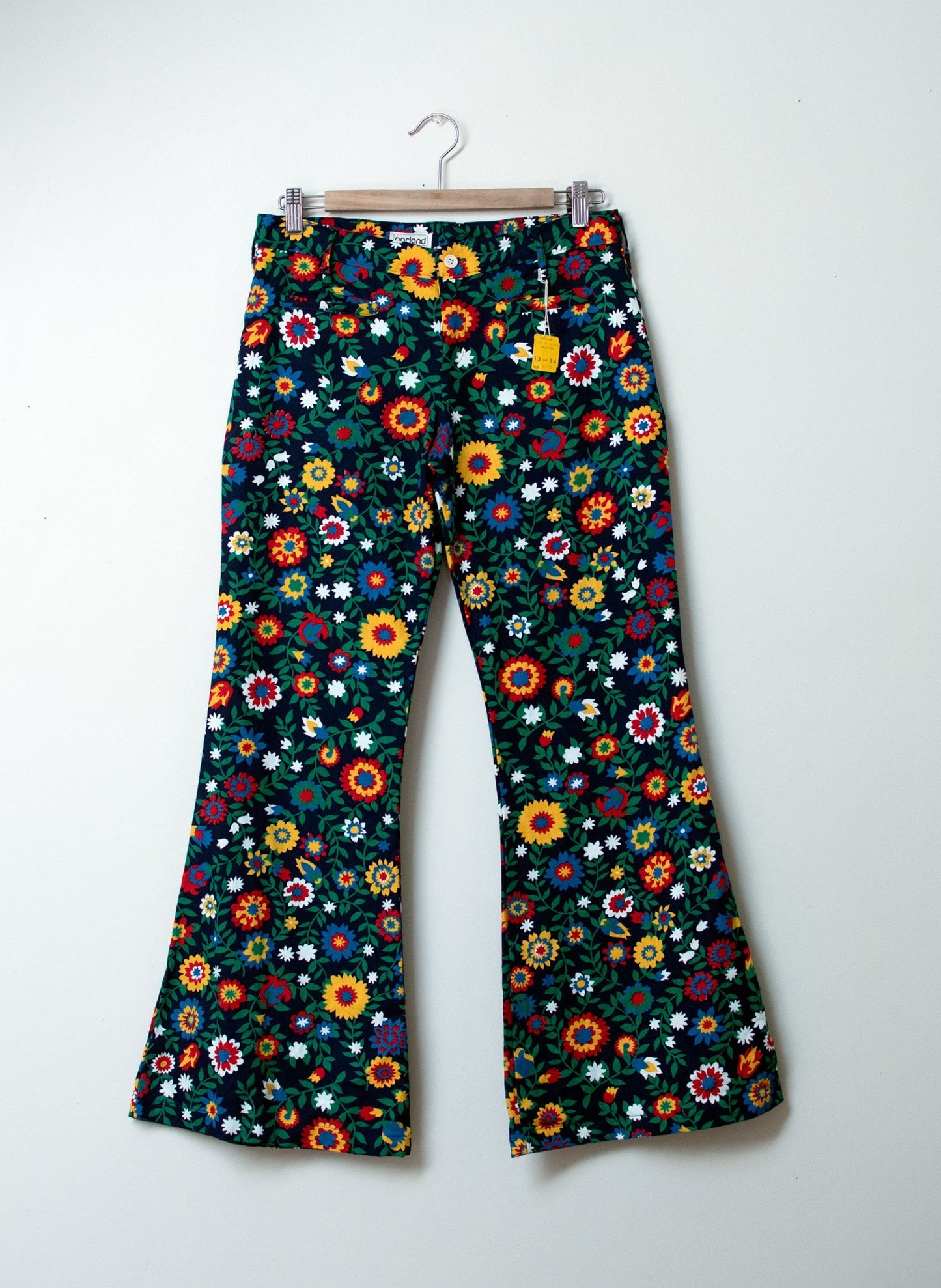 1960s Floral Print Bell Bottoms