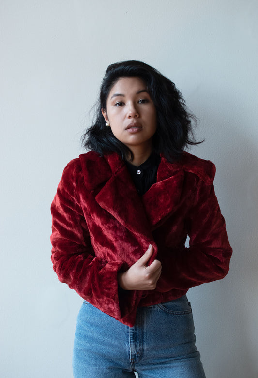 Red Faux Fur Jacket | Gianfranco Ferré